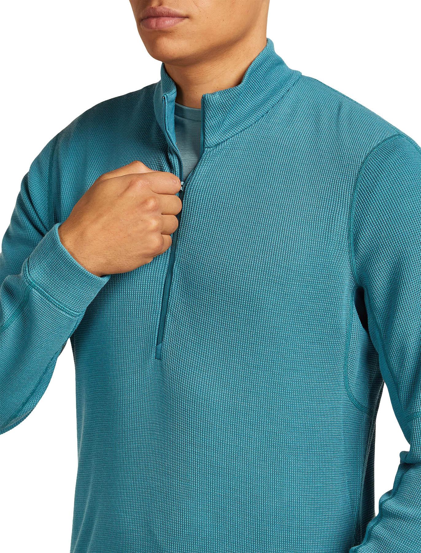 Product gallery image number 2 for product Merino 260 Waffle Knit Wander Long Sleeve Half Zip Top - Men's