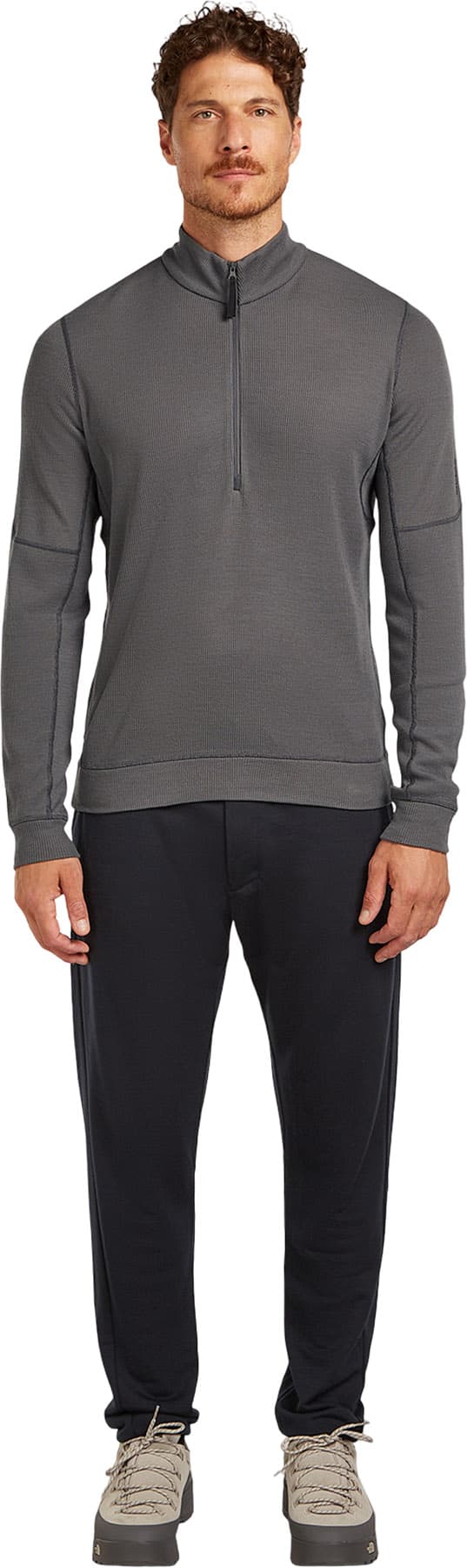 Product gallery image number 6 for product Merino 260 Waffle Knit Wander Long Sleeve Half Zip Top - Men's