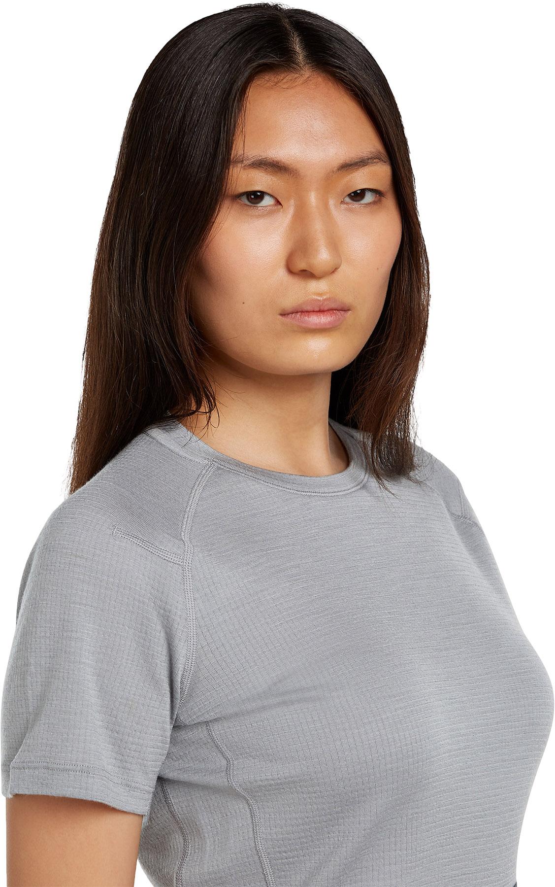 Product gallery image number 2 for product T-shirt à manches courtes en tricot gaufré en mérinos 200 Elevation - Femme