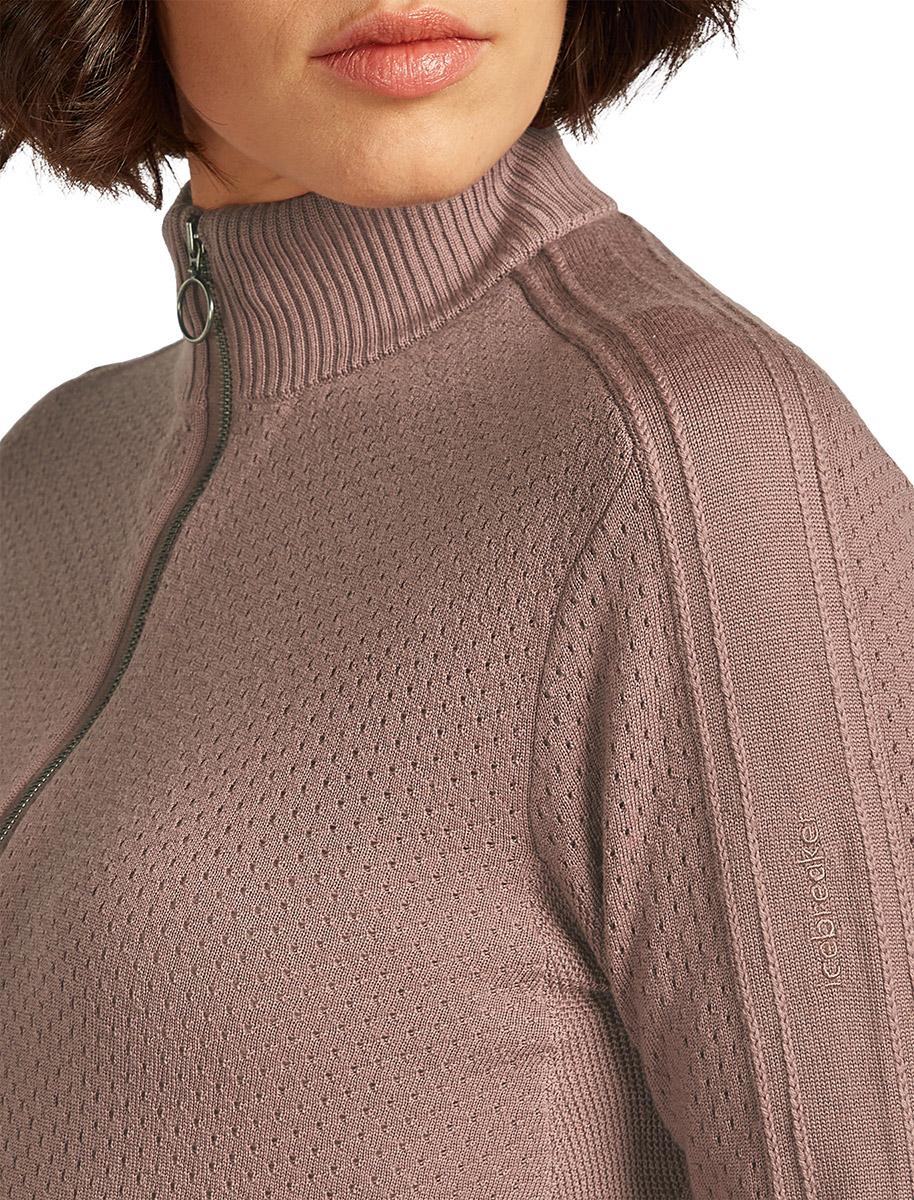 Product gallery image number 3 for product Merino Icebreaker Anniversary Original Long Sleeve Half Zip Top - Women's