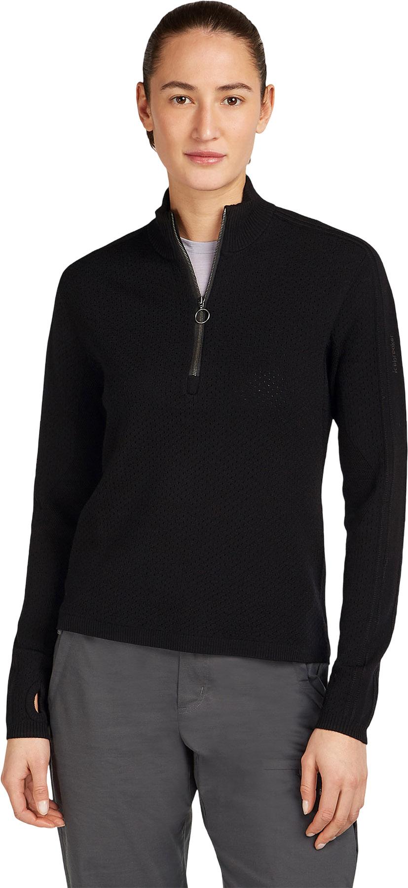 Product gallery image number 3 for product Merino Icebreaker Anniversary Original Long Sleeve Half Zip Top - Women's