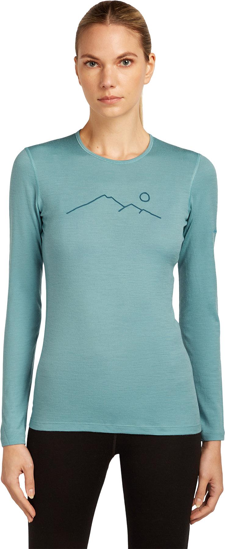 Product gallery image number 5 for product Haut thermique à col rond et manches longues en mérinos 200 Oasis Rainer Ridge - Femme