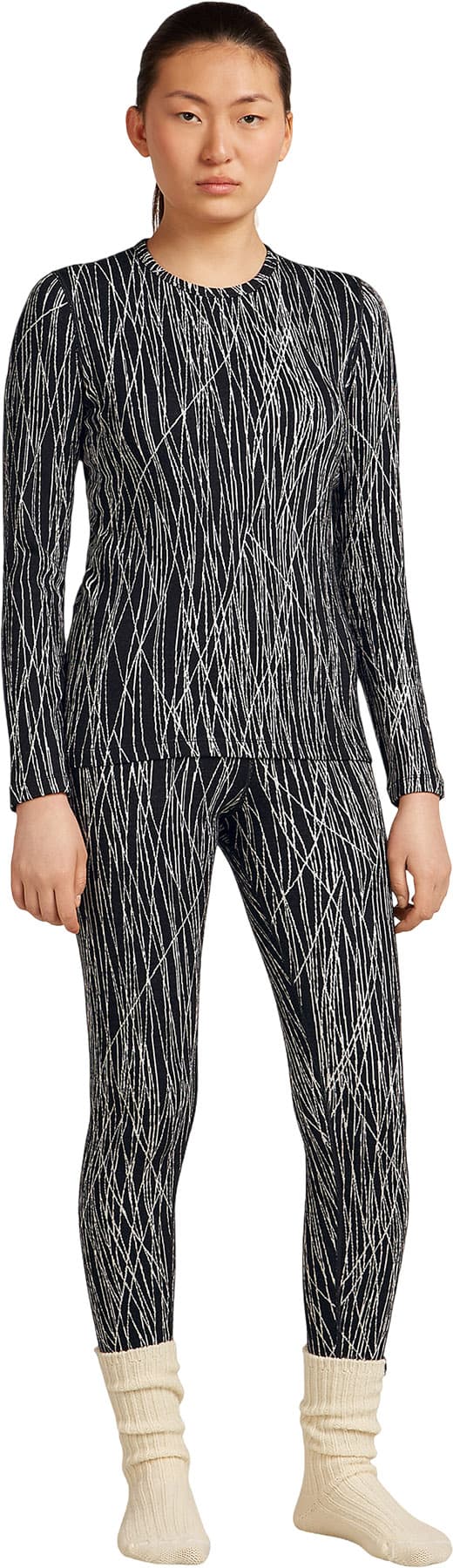 Product gallery image number 4 for product Merino 260 Tech Vertex Delta Lines Long Sleeve Crewe Thermal Top - Women's