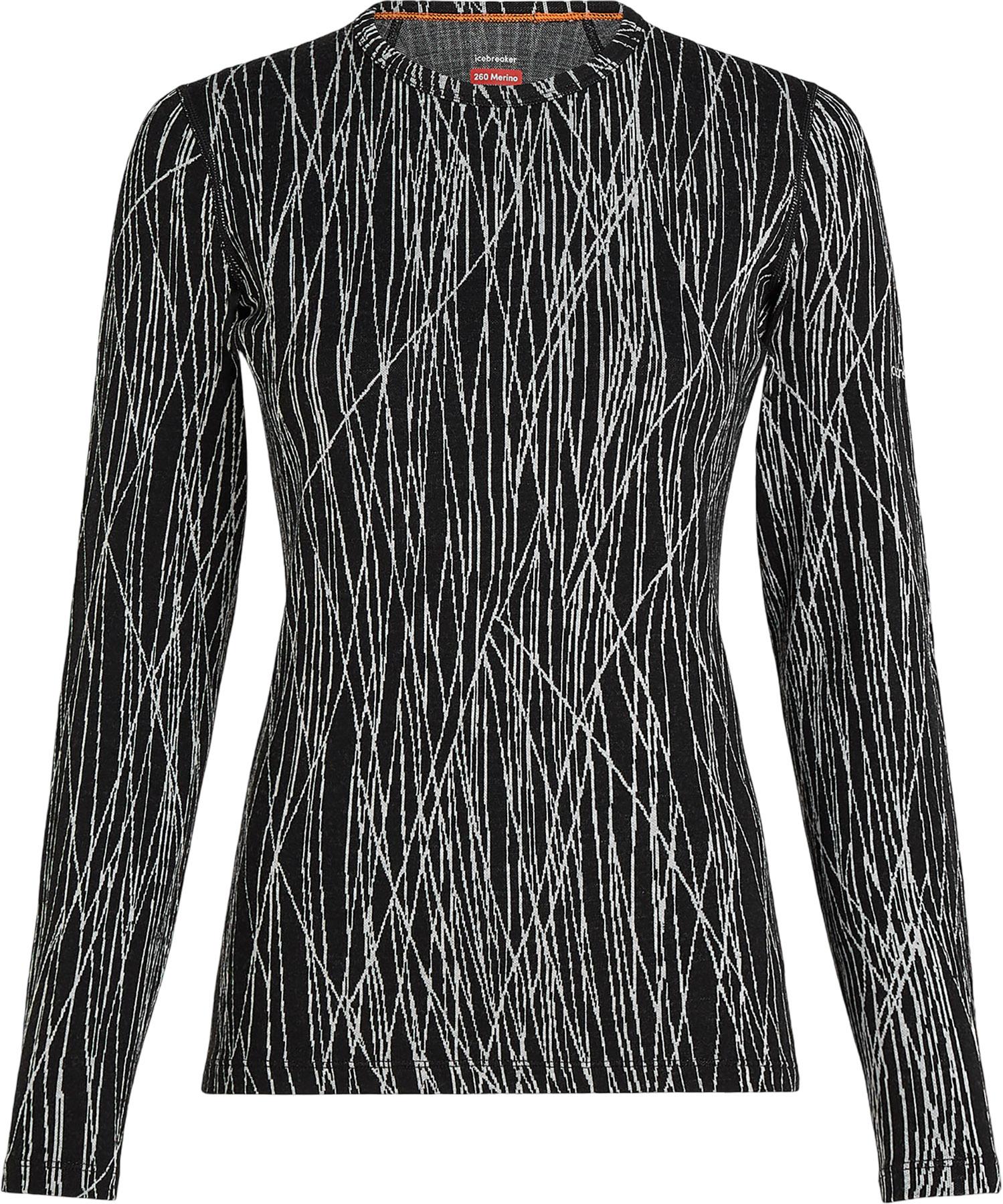 Product image for Merino 260 Tech Vertex Delta Lines Long Sleeve Crewe Thermal Top - Women's