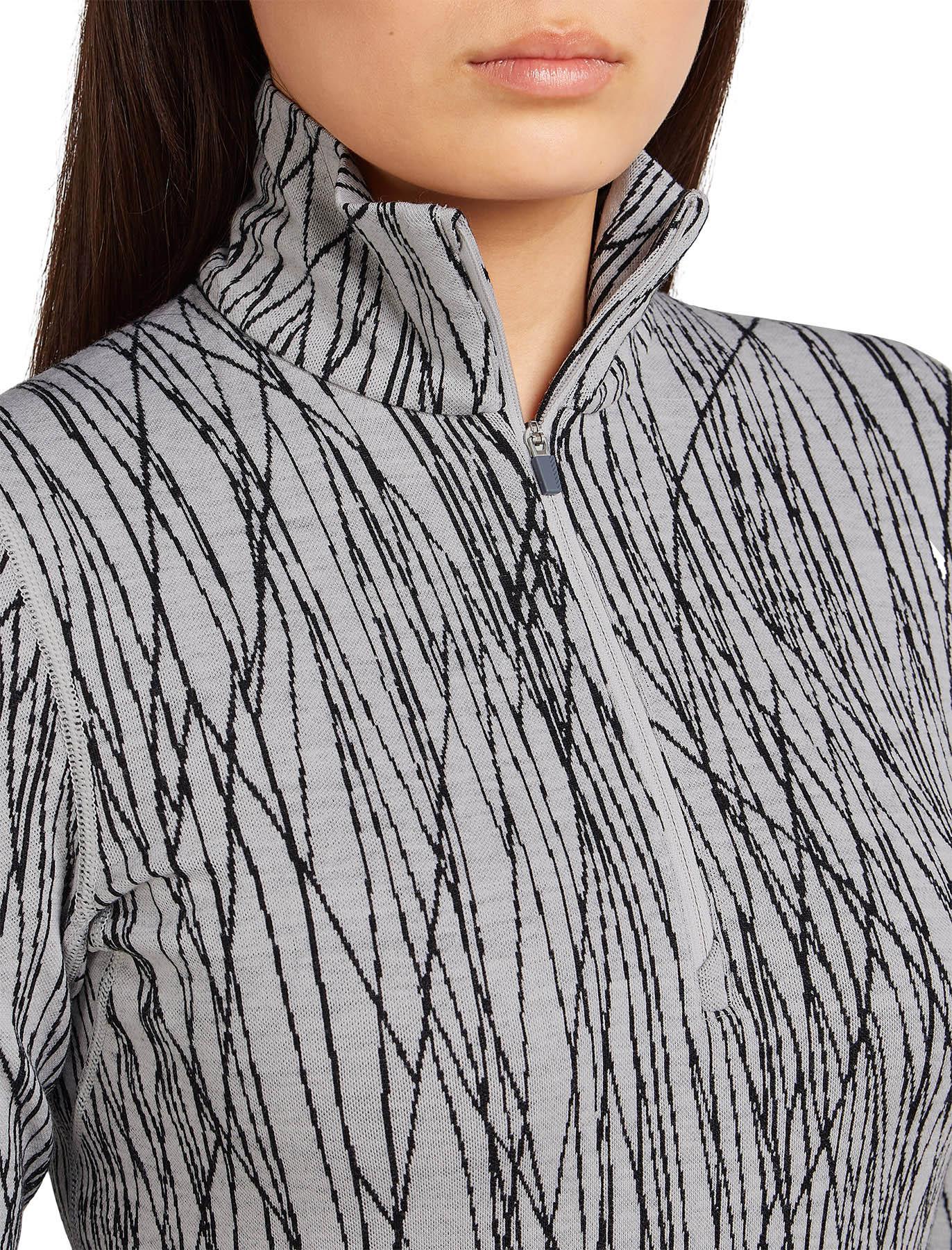 Numéro de l'image de la galerie de produits 2 pour le produit Haut thermique à demi-glissière et manches longues en mérinos 260 Tech Vertex Delta Lines - Femme