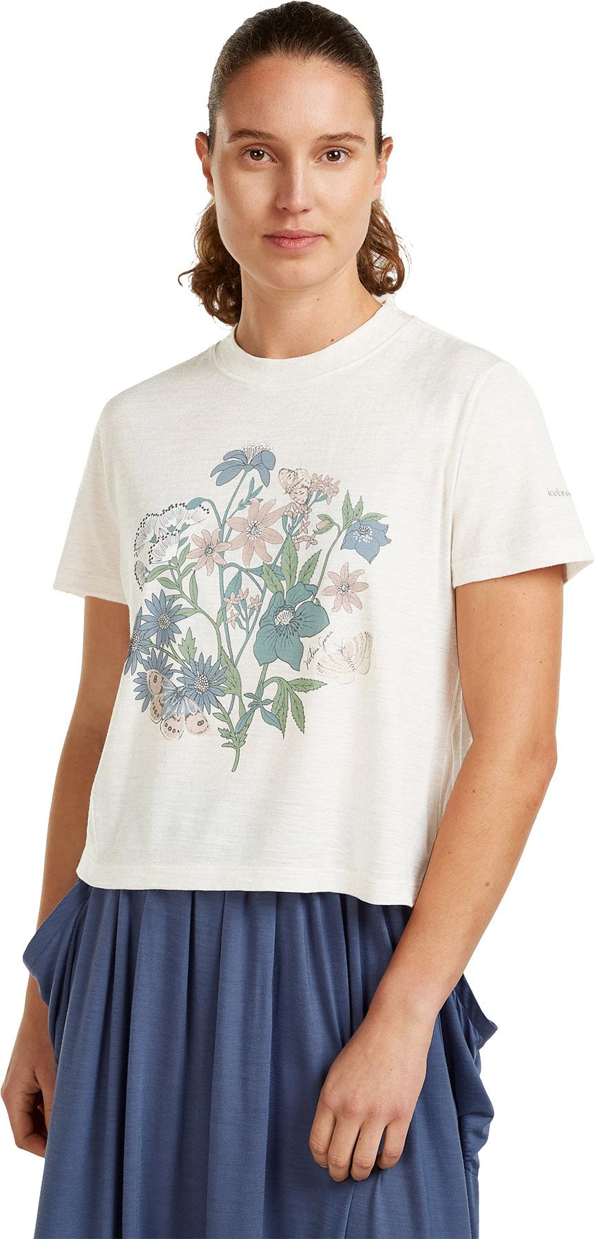Product gallery image number 4 for product Merino 150 Tech Lite NZ Flora Short Sleeve Crop T-Shirt - Women's