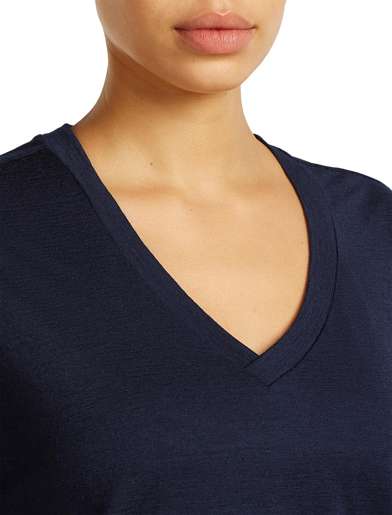 Product gallery image number 3 for product T-shirt décontracté à manches courtes et col en V en mérinos 150 Tech Lite - Femme