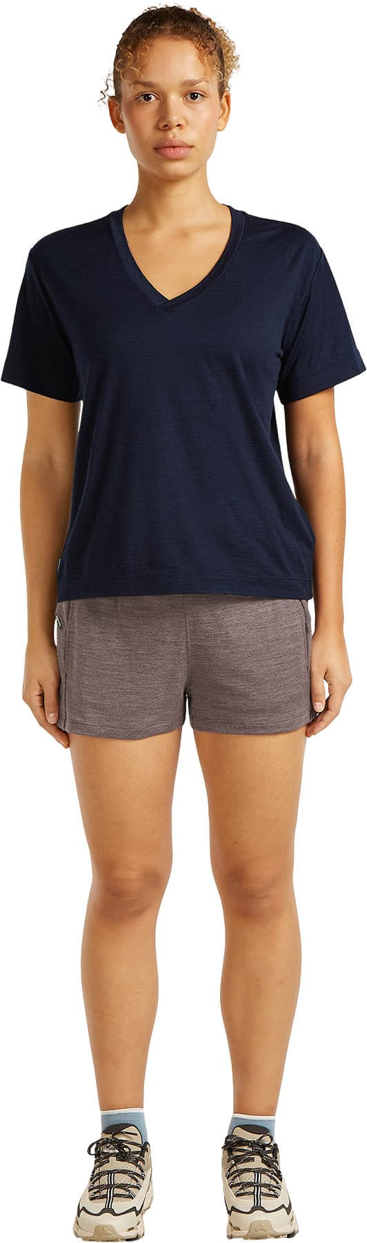 Product gallery image number 4 for product T-shirt décontracté à manches courtes et col en V en mérinos 150 Tech Lite - Femme