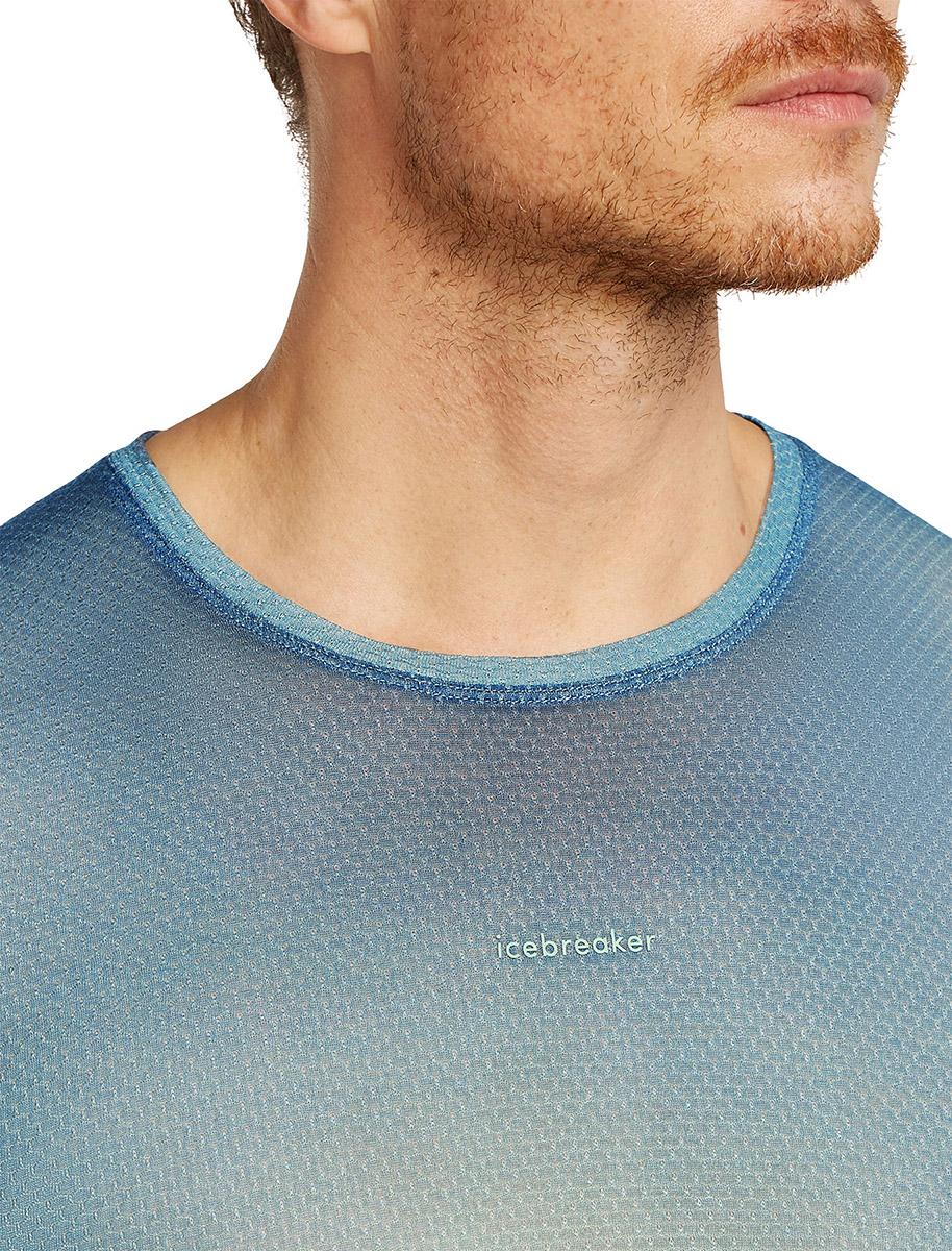 Product gallery image number 2 for product Men's Merino Blend 75 Cool-Lite™ Featherlight™ Short Sleeve Crewe AOP