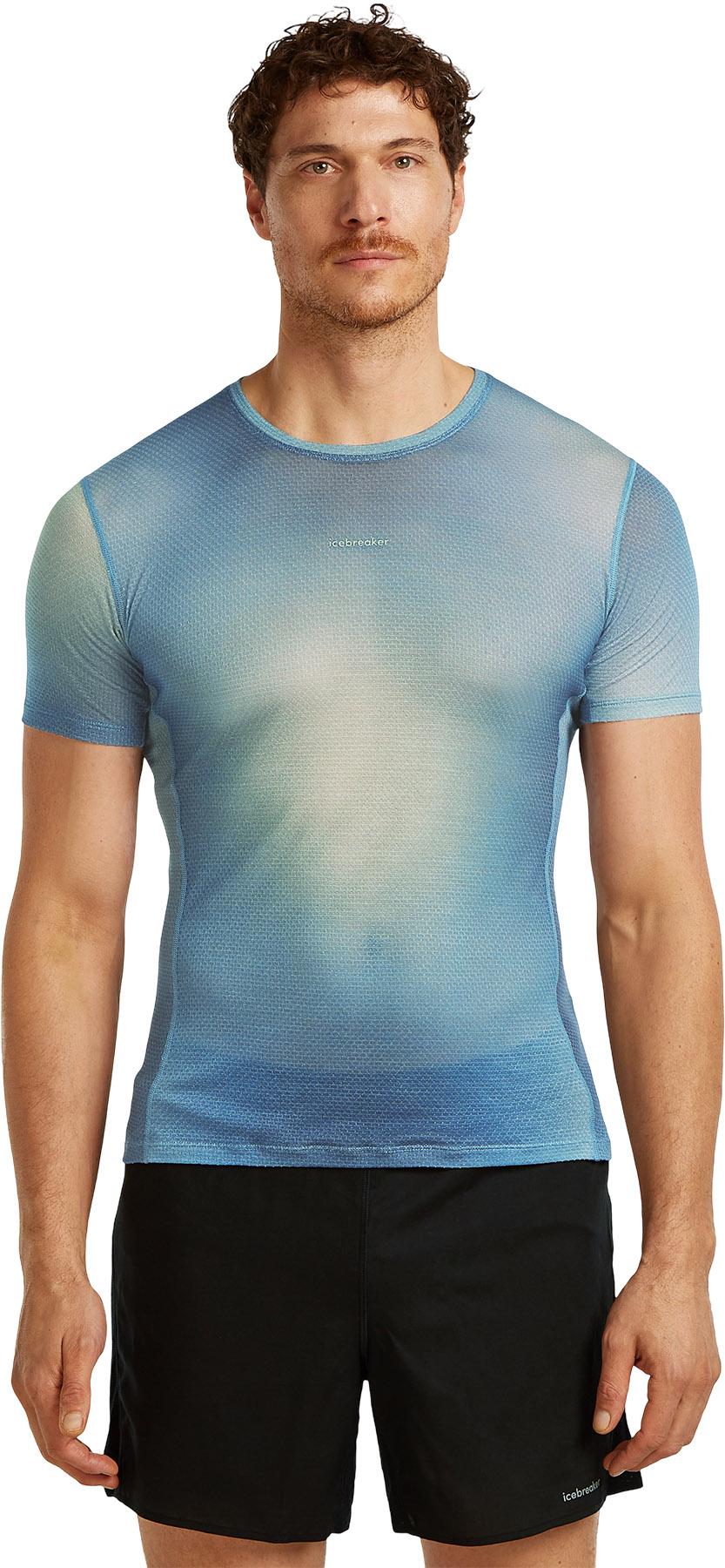 Product gallery image number 5 for product Men's Merino Blend 75 Cool-Lite™ Featherlight™ Short Sleeve Crewe AOP