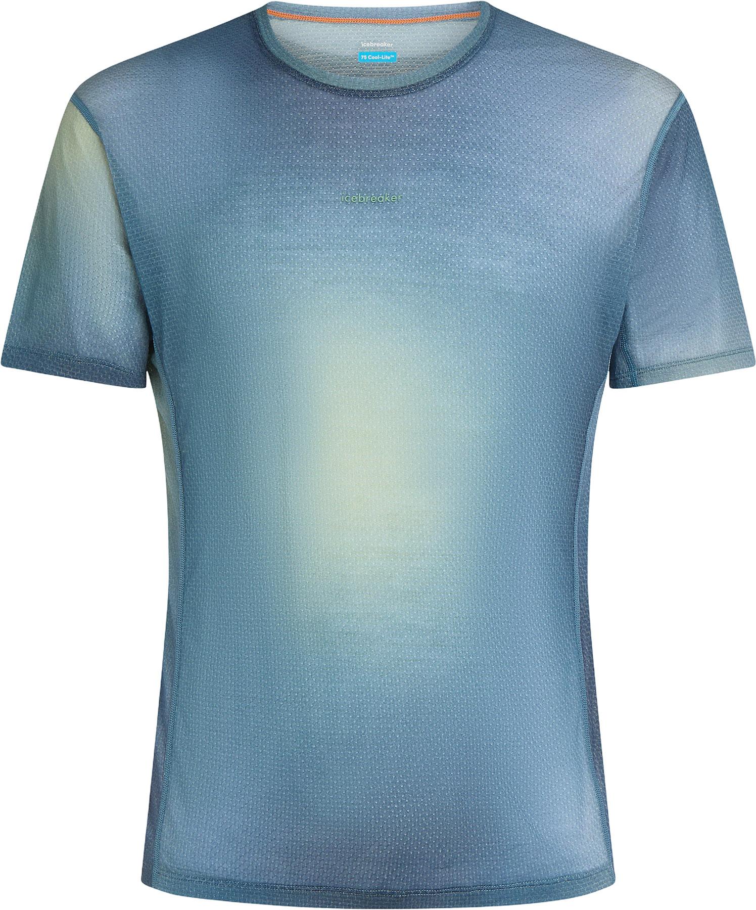 Product image for Men's Merino Blend 75 Cool-Lite™ Featherlight™ Short Sleeve Crewe AOP