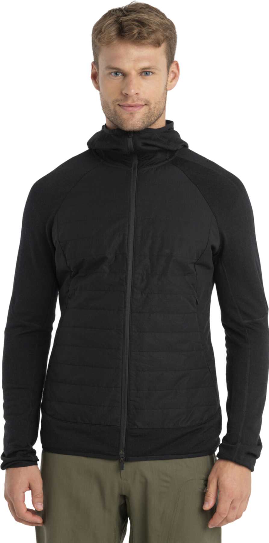 Product image for Quantum Merino Blend Hybrid Long Sleeve Zip Hoodie - Men's