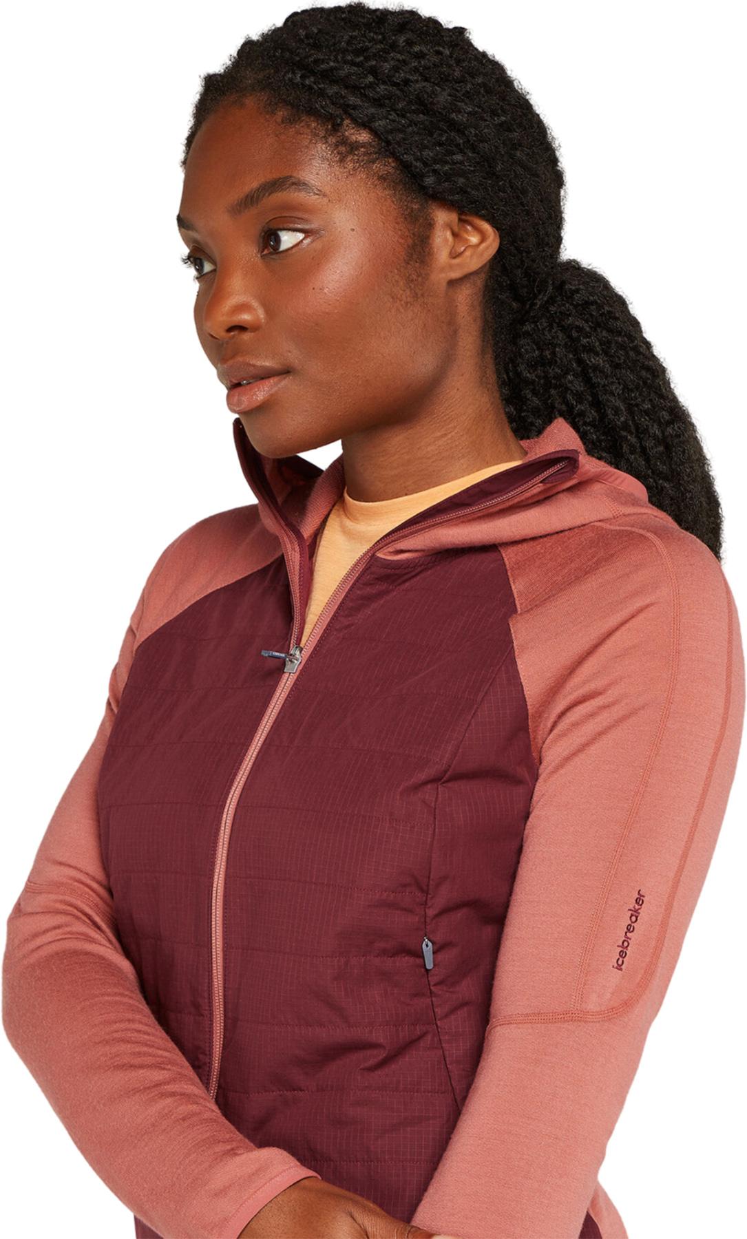 Numéro de l'image de la galerie de produits 5 pour le produit Chandail à capuchon avec glissière hybride en mélange de merinos Quantum - Femme