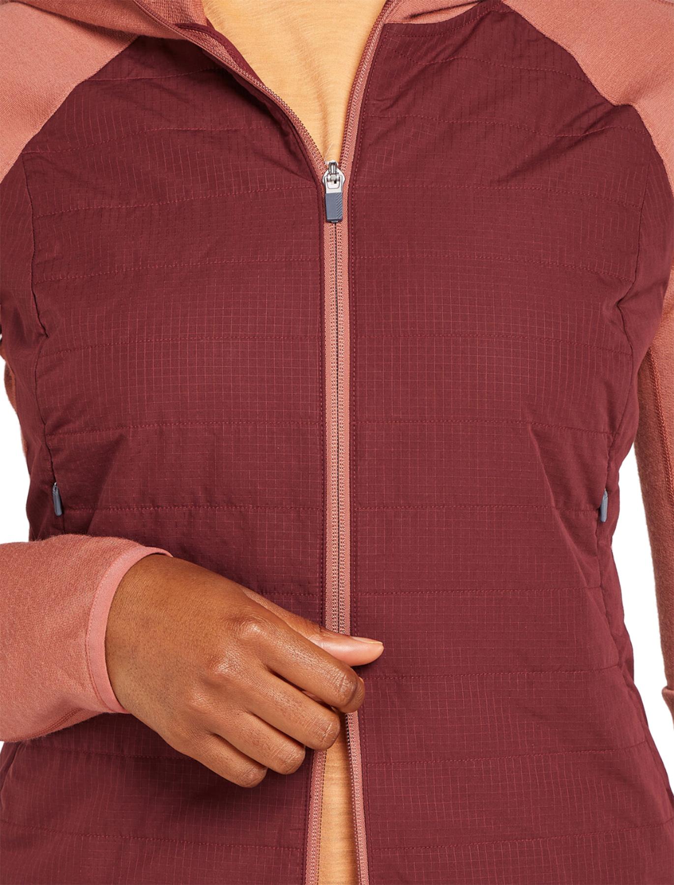 Numéro de l'image de la galerie de produits 4 pour le produit Chandail à capuchon avec glissière hybride en mélange de merinos Quantum - Femme