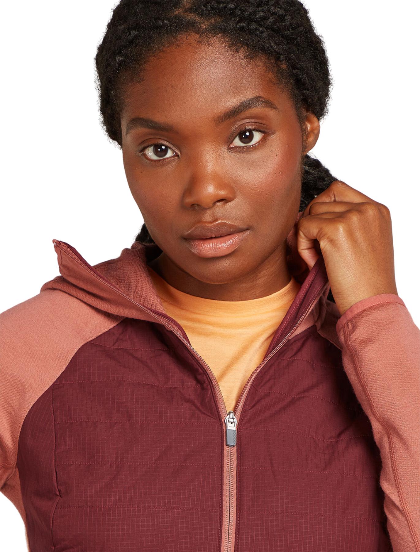 Numéro de l'image de la galerie de produits 3 pour le produit Chandail à capuchon avec glissière hybride en mélange de merinos Quantum - Femme