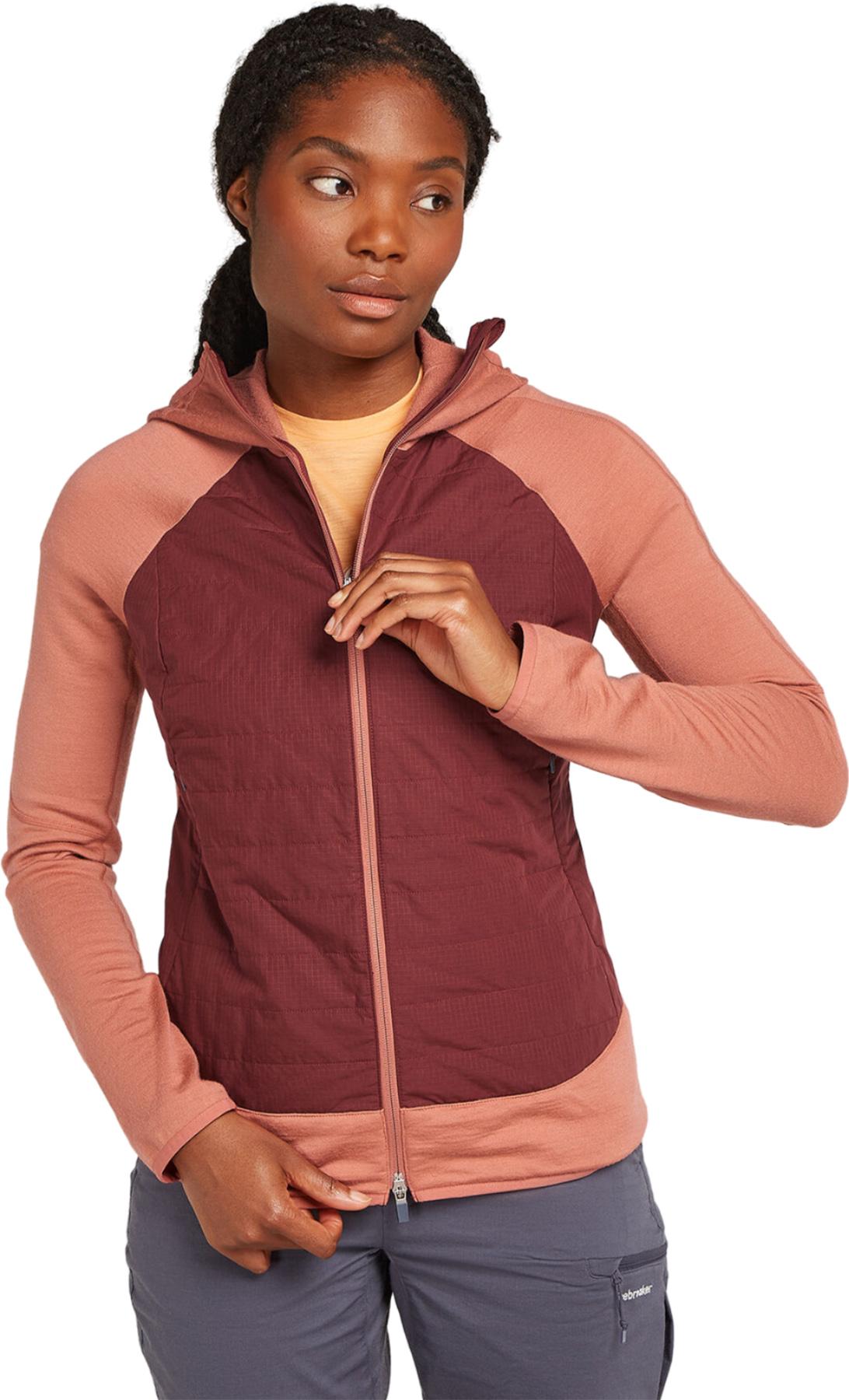 Product image for Quantum Merino Blend Hybrid Long Sleeve Zip Hoodie - Women's