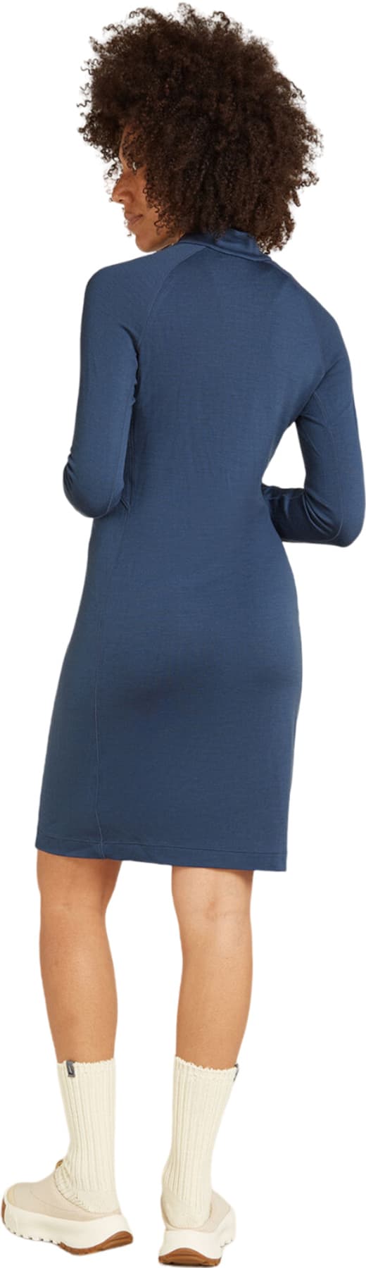 Product gallery image number 3 for product Merino 260 Granary Long Sleeve Half Zip Dress - Women's