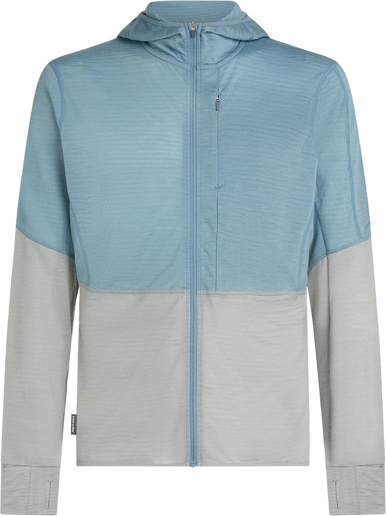 Product image for Haut à capuche manches longues et glissière 200 RealFleece Descender en mélange de mérinos - Homme