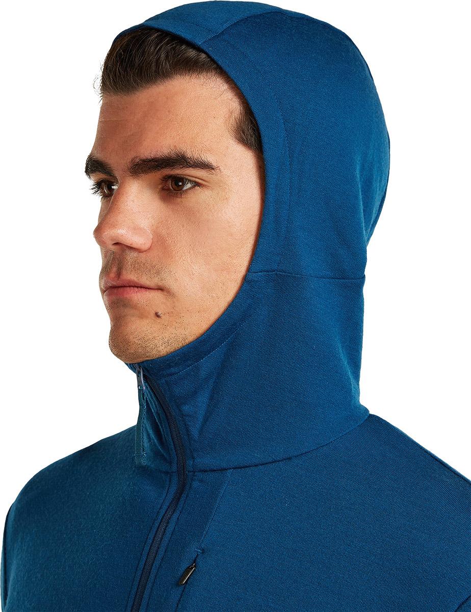 Product gallery image number 3 for product Chandail à capuchon avec glissière à manches longues en mérinos 260 Quantum - Homme