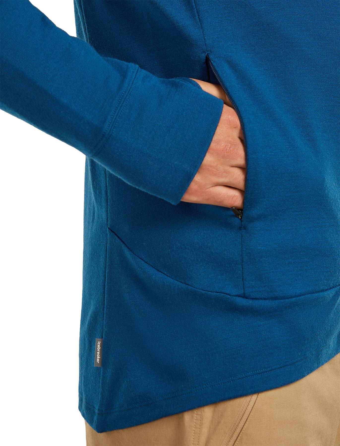 Product gallery image number 7 for product Chandail à capuchon avec glissière à manches longues en mérinos 260 Quantum - Homme