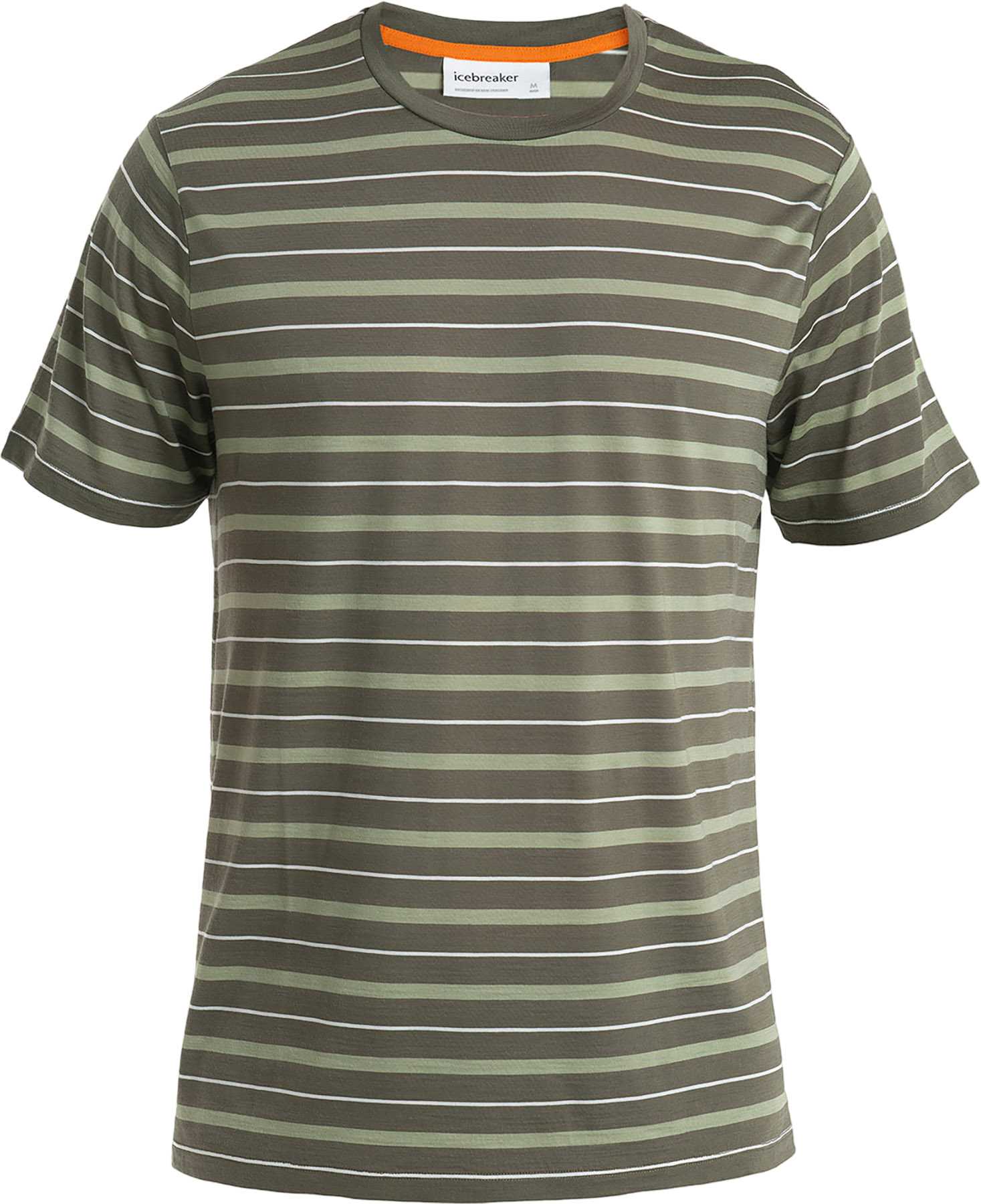 Image de produit pour T-shirt à manches courtes à rayures en mélange de mérinos Wave - Homme