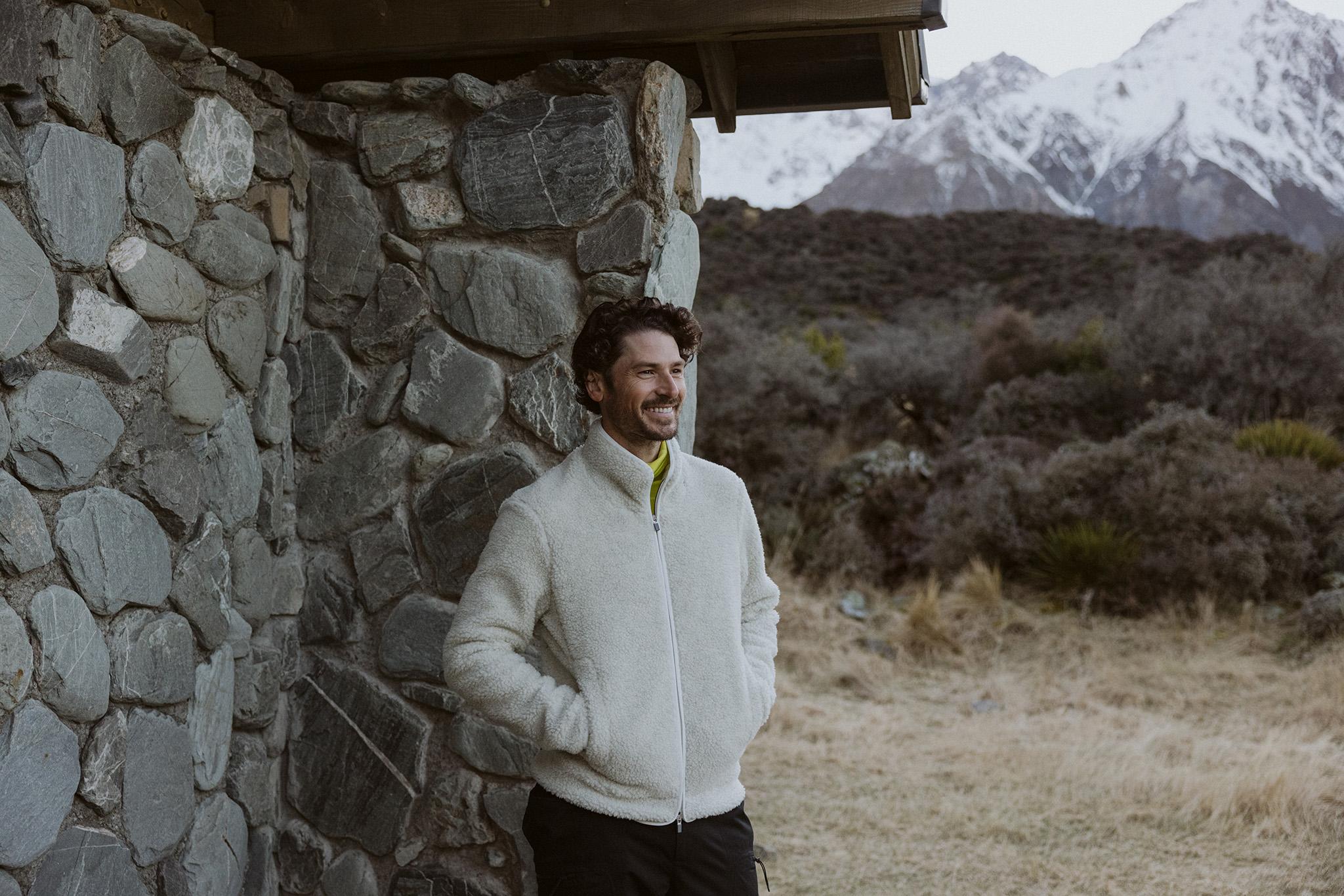 Product gallery image number 9 for product Manteau à manches longues et glissière en laine mérinos à poils longs RealFleece - Homme