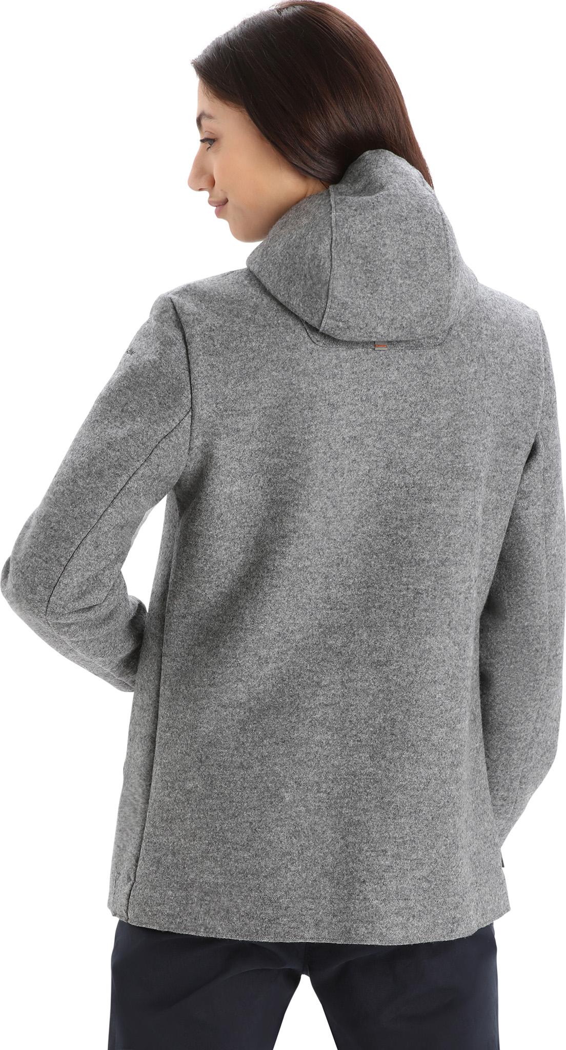 Product gallery image number 2 for product Manteau à capuchon en laine mérinos feutré - Femme