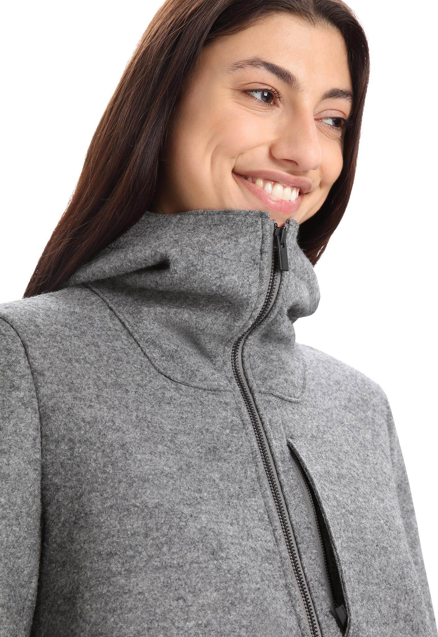 Product gallery image number 3 for product Manteau à capuchon en laine mérinos feutré - Femme