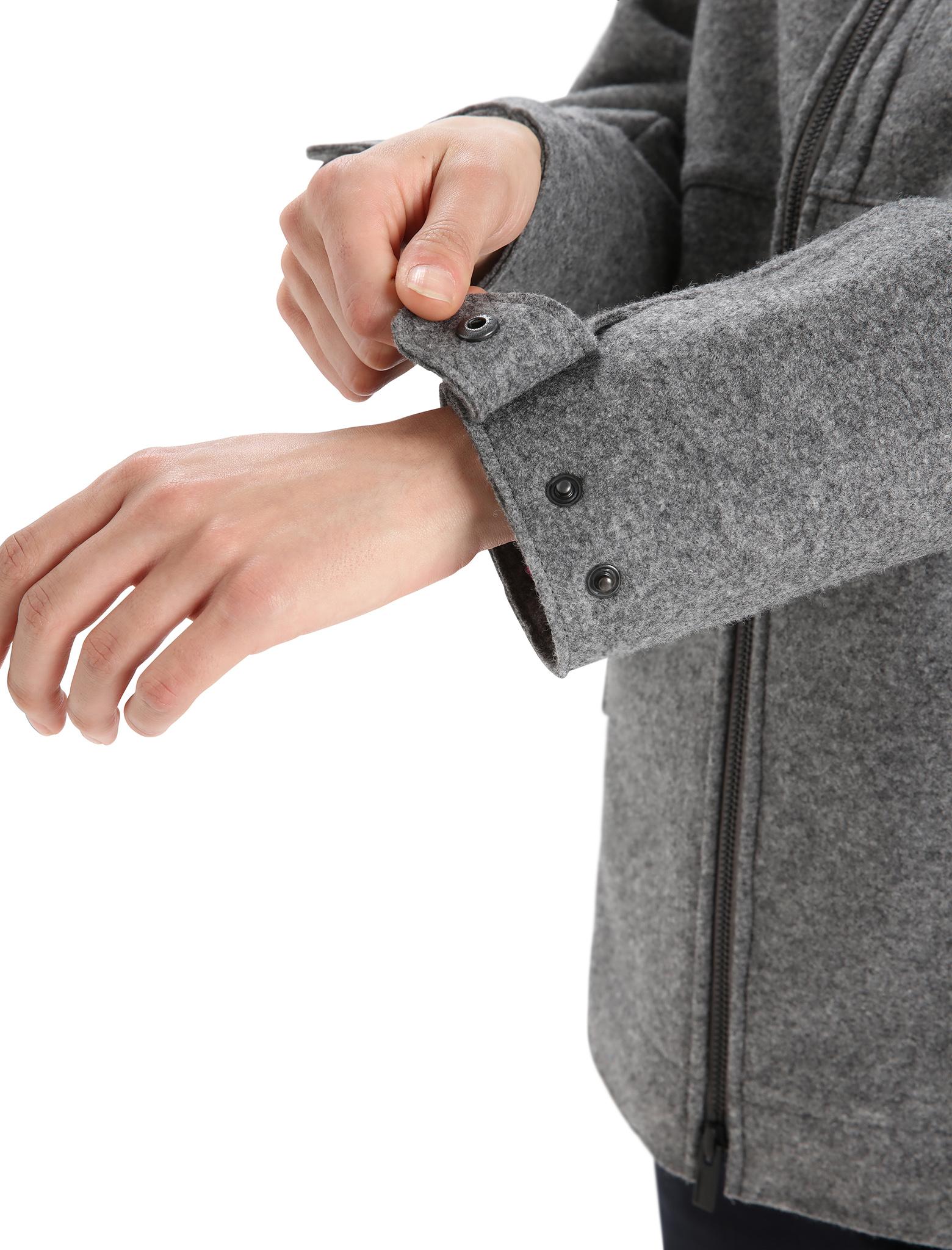 Product gallery image number 7 for product Manteau à capuchon en laine mérinos feutré - Femme