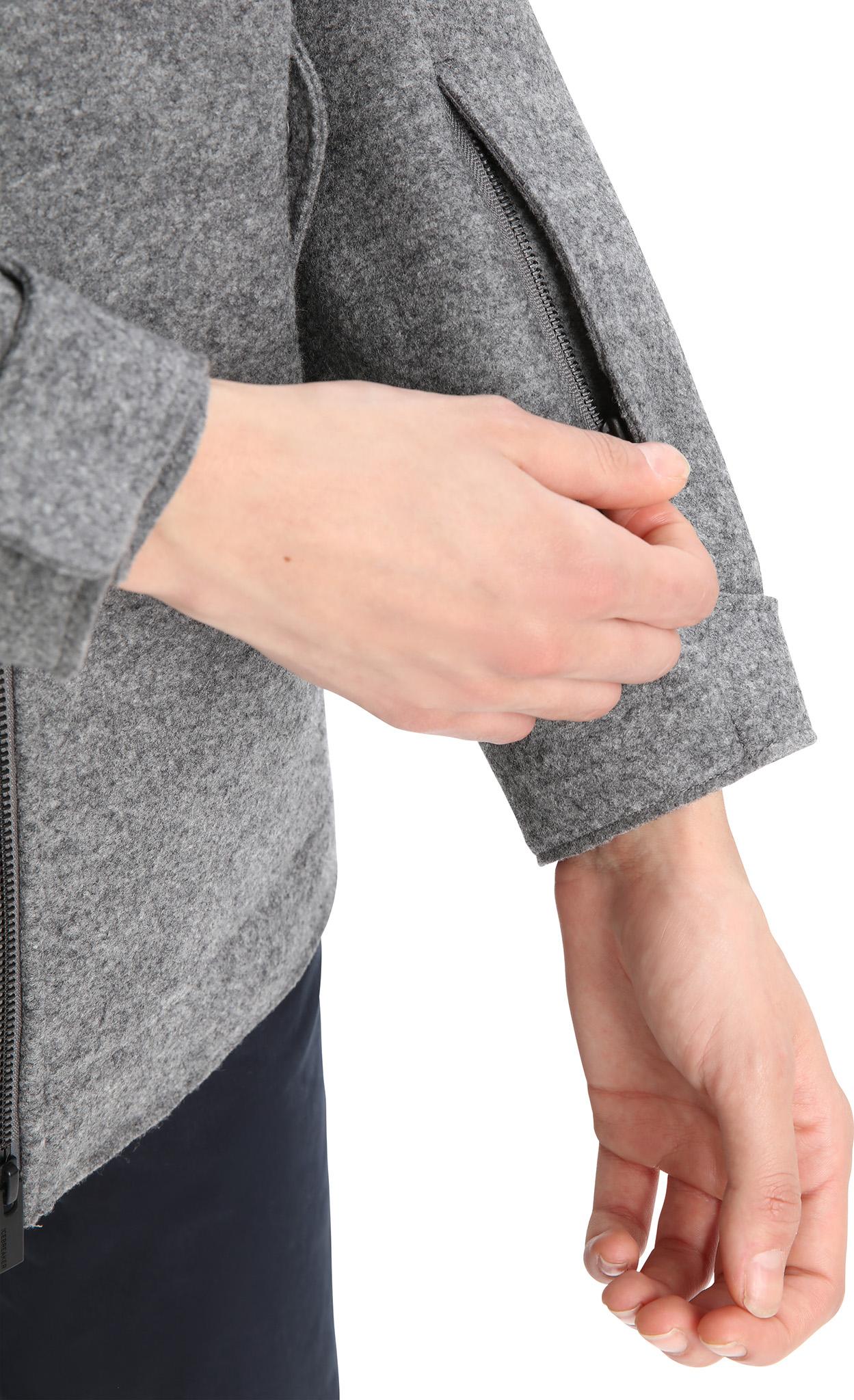 Product gallery image number 6 for product Manteau à capuchon en laine mérinos feutré - Femme