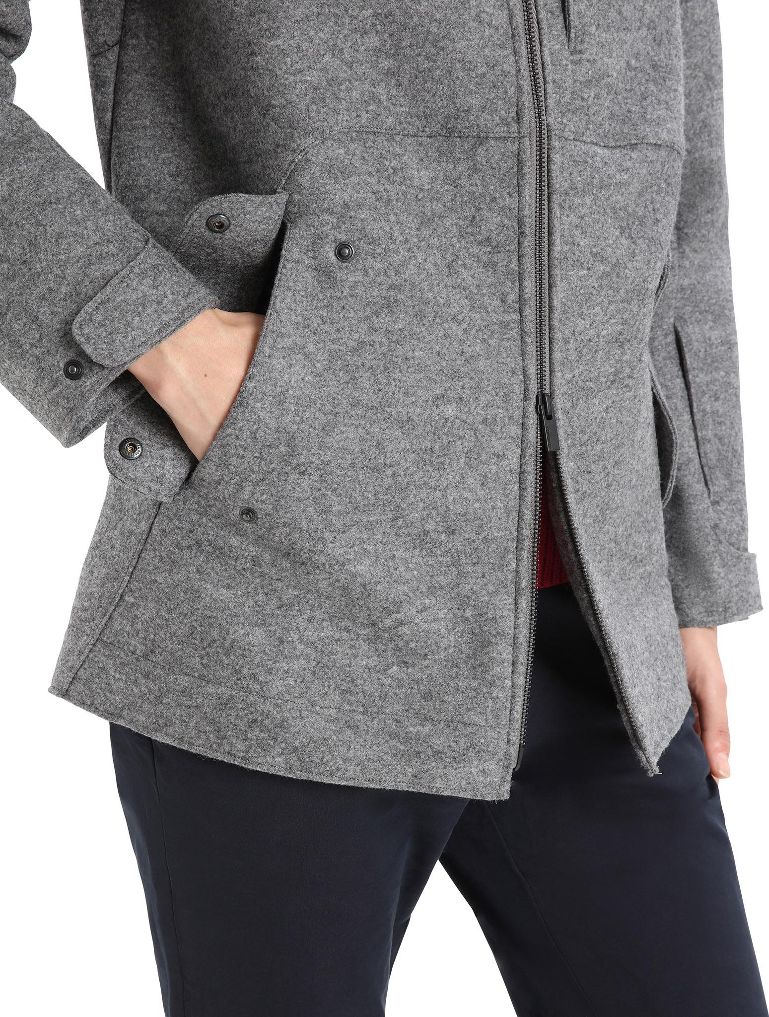 Product gallery image number 10 for product Manteau à capuchon en laine mérinos feutré - Femme