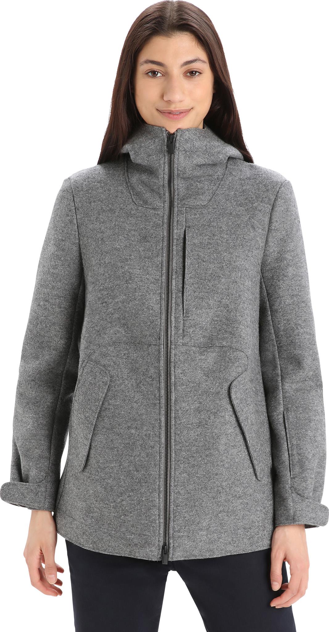 Product gallery image number 8 for product Manteau à capuchon en laine mérinos feutré - Femme