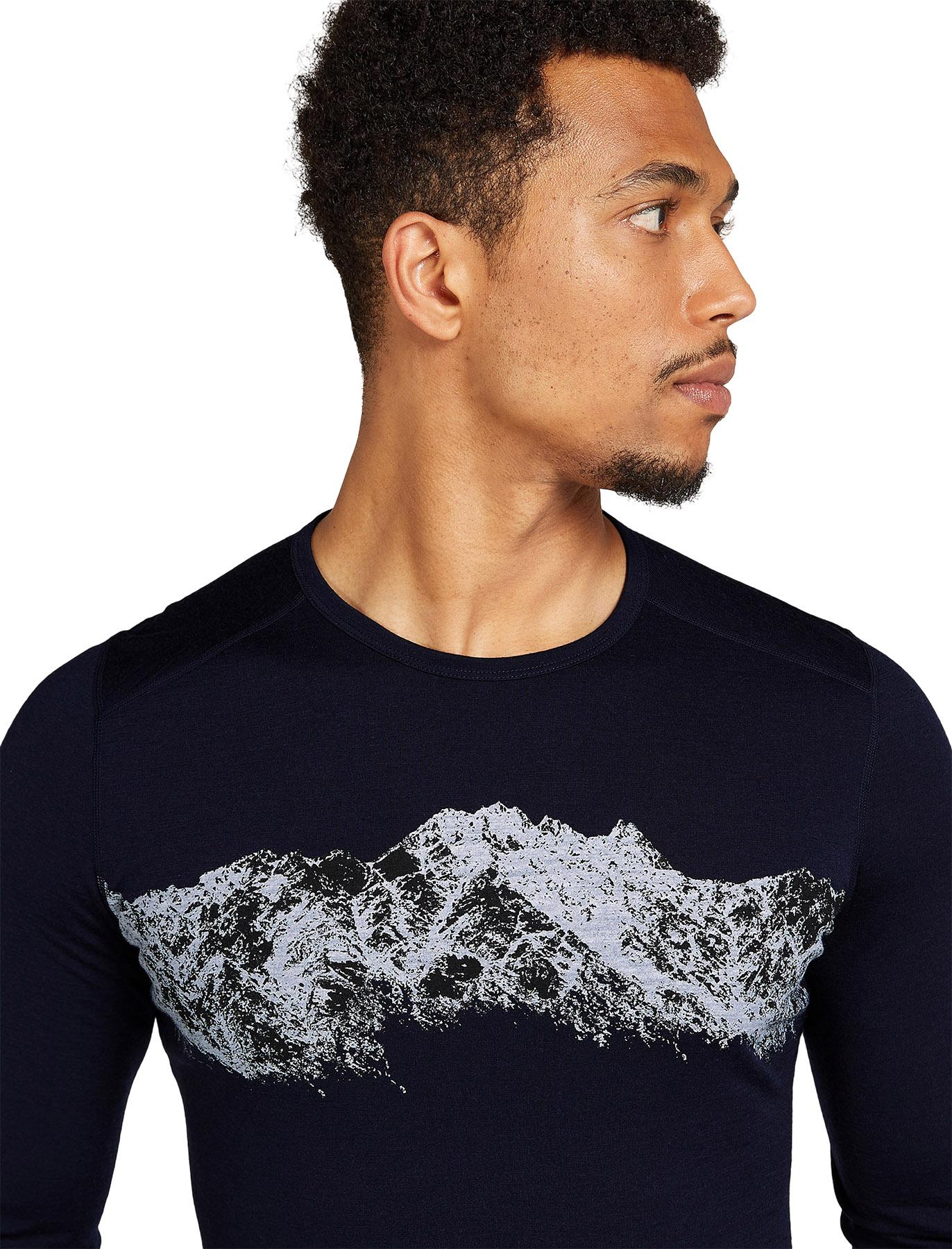 Product gallery image number 5 for product Merino 200 Oasis Remarkables Long Sleeve Crewe Thermal Top - Men's