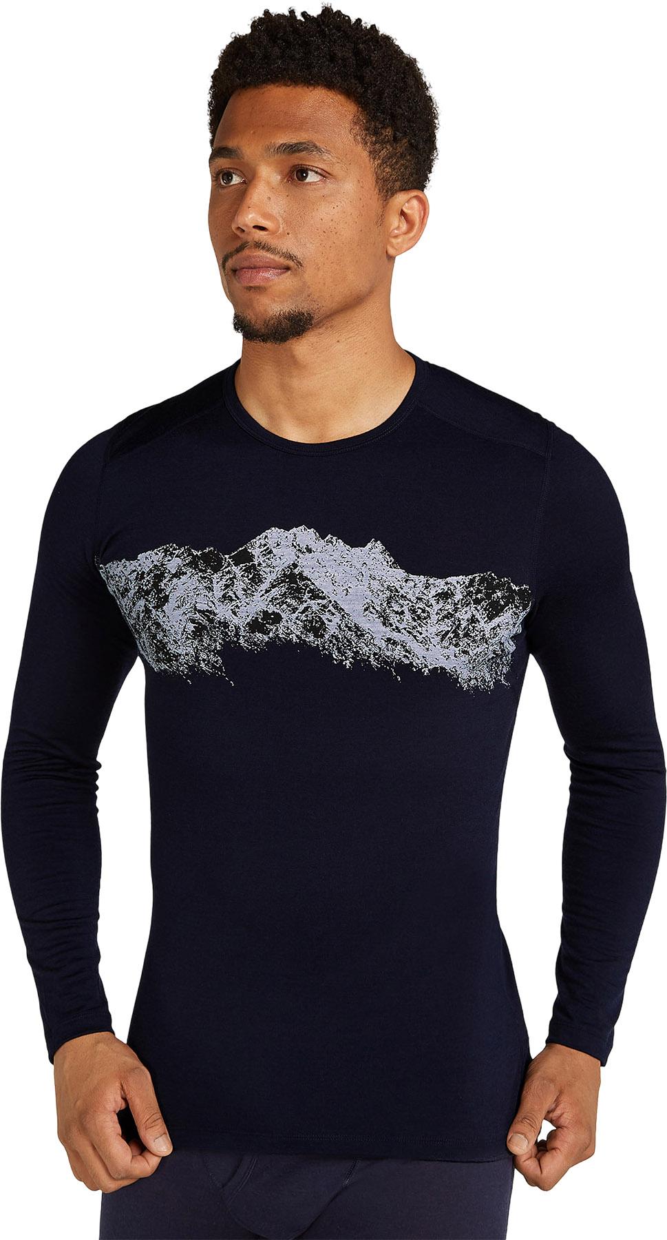 Product gallery image number 4 for product Merino 200 Oasis Remarkables Long Sleeve Crewe Thermal Top - Men's