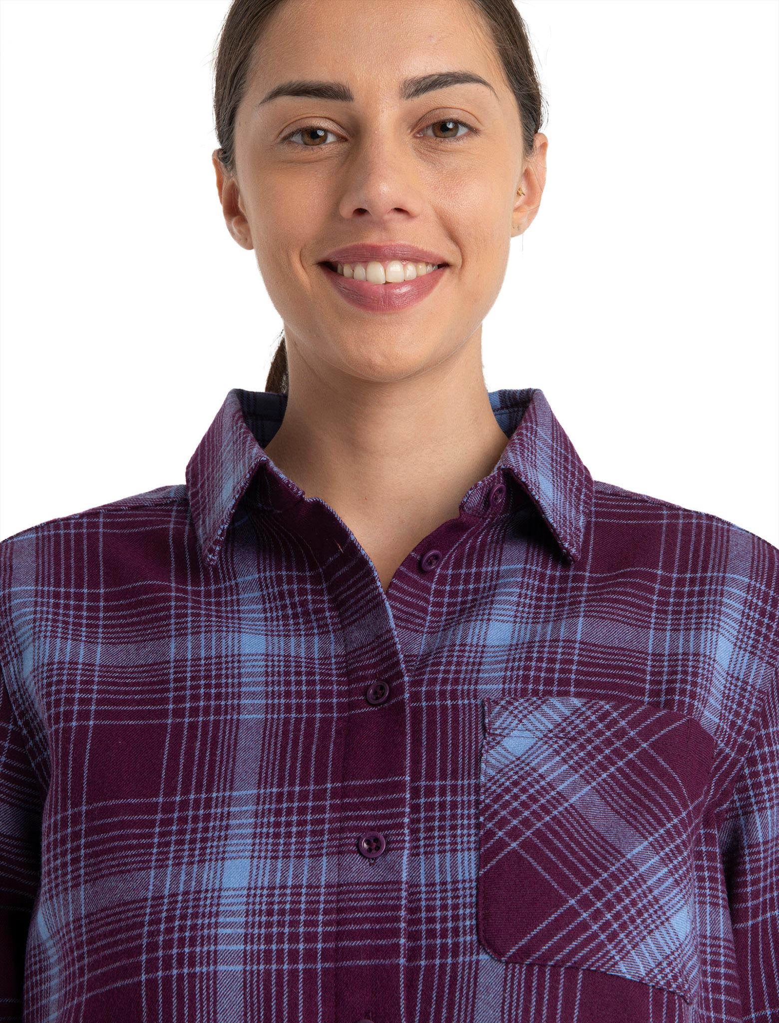 Product gallery image number 5 for product 200 Dawnder Merino Plaid Long Sleeve Flannel Shirt - Women's