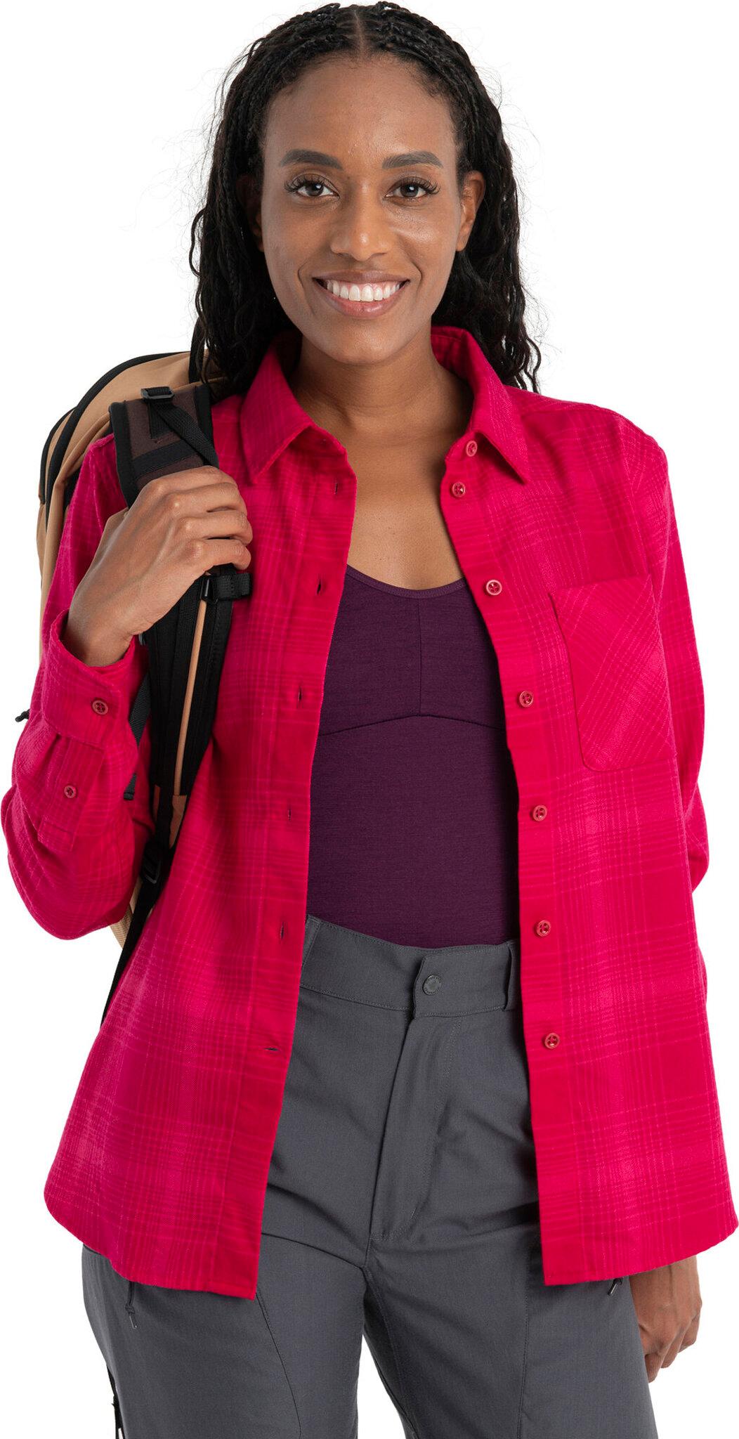 Numéro de l'image de la galerie de produits 6 pour le produit Chemise en flanelle à manches longues à carreaux mérinos 200 Dawnder - Femme