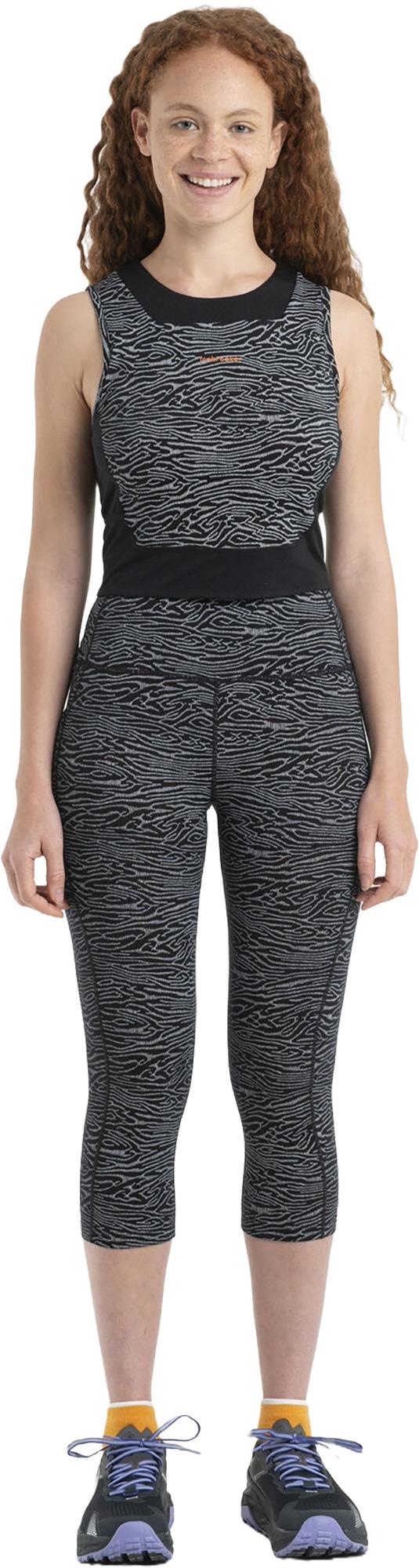 Product gallery image number 5 for product Merino Fastray High Rise 3/4 Tights Topo Lines - Women's