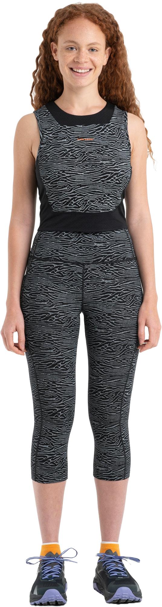 Product gallery image number 8 for product Merino Fastray High Rise 3/4 Tights Topo Lines - Women's