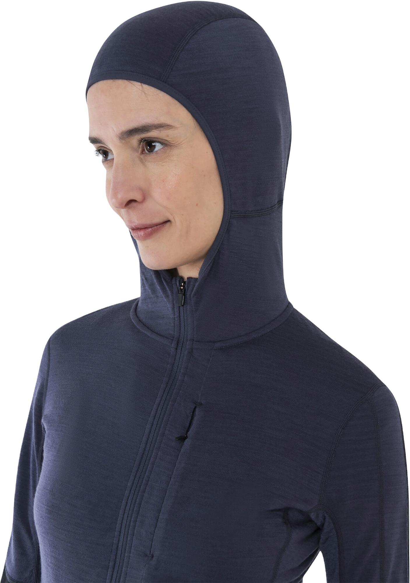 Product gallery image number 3 for product Chandail à capuchon à glissière en laine mérinos 200 Realfleece Descender - Femme