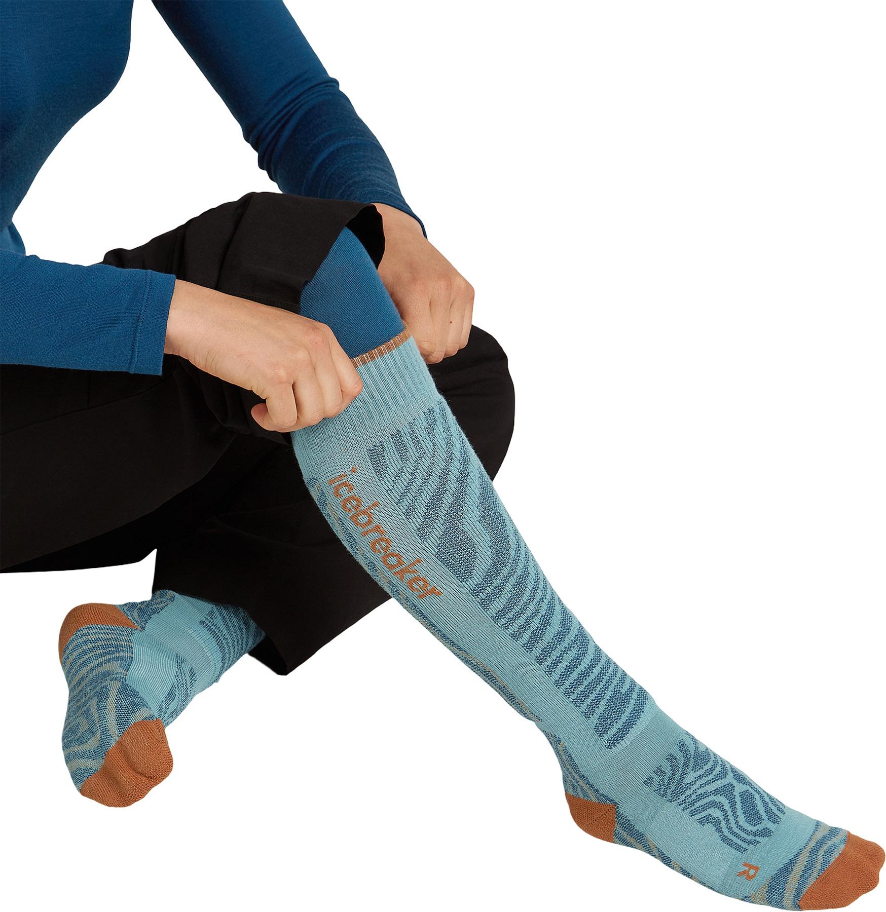 Product gallery image number 3 for product Ski+ Mountain Contour Merino Blend Medium Over The Calf Socks - Women's