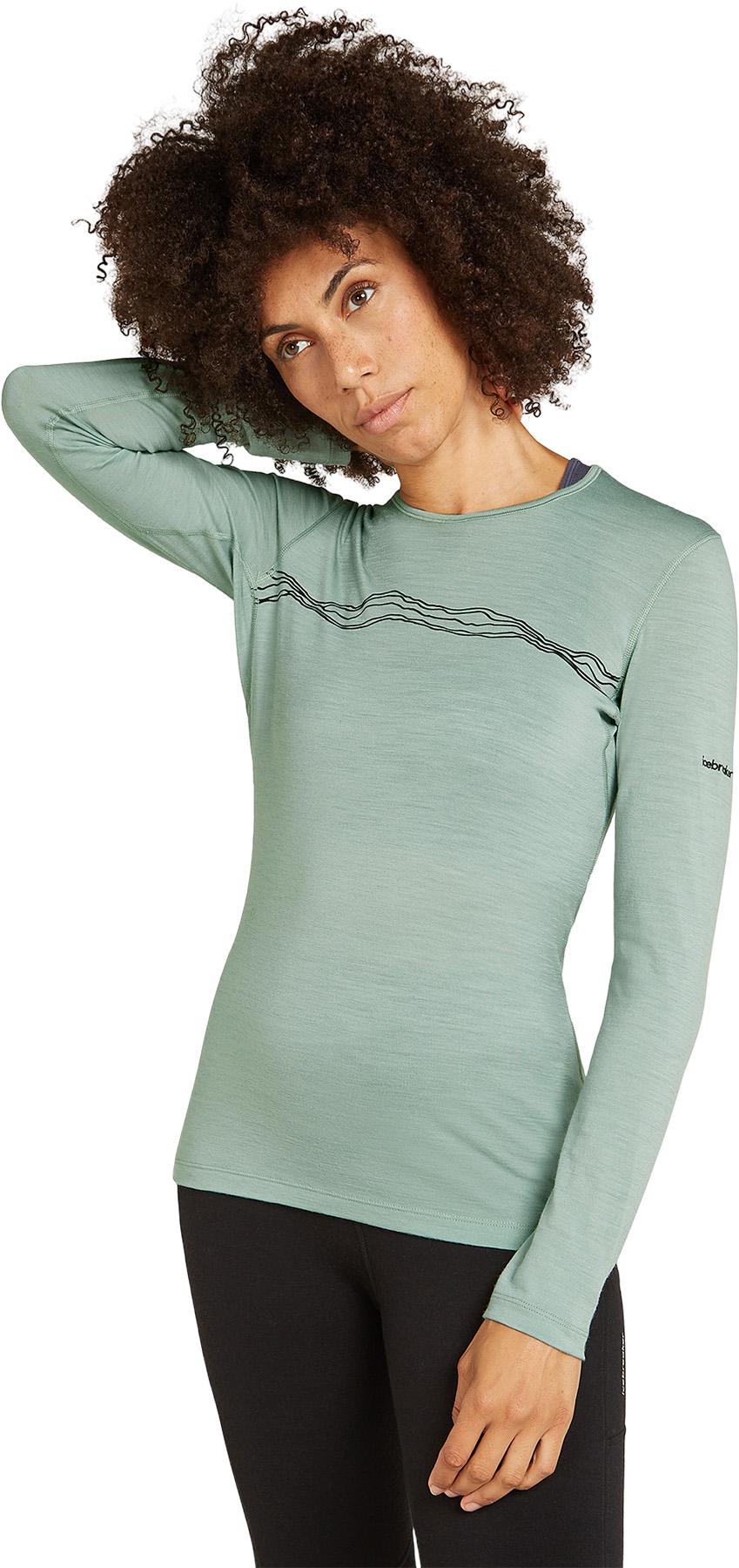 Numéro de l'image de la galerie de produits 3 pour le produit Haut thermique à manches longues et col rond en mérinos 200 Oasis Mountain Pulse - Femme