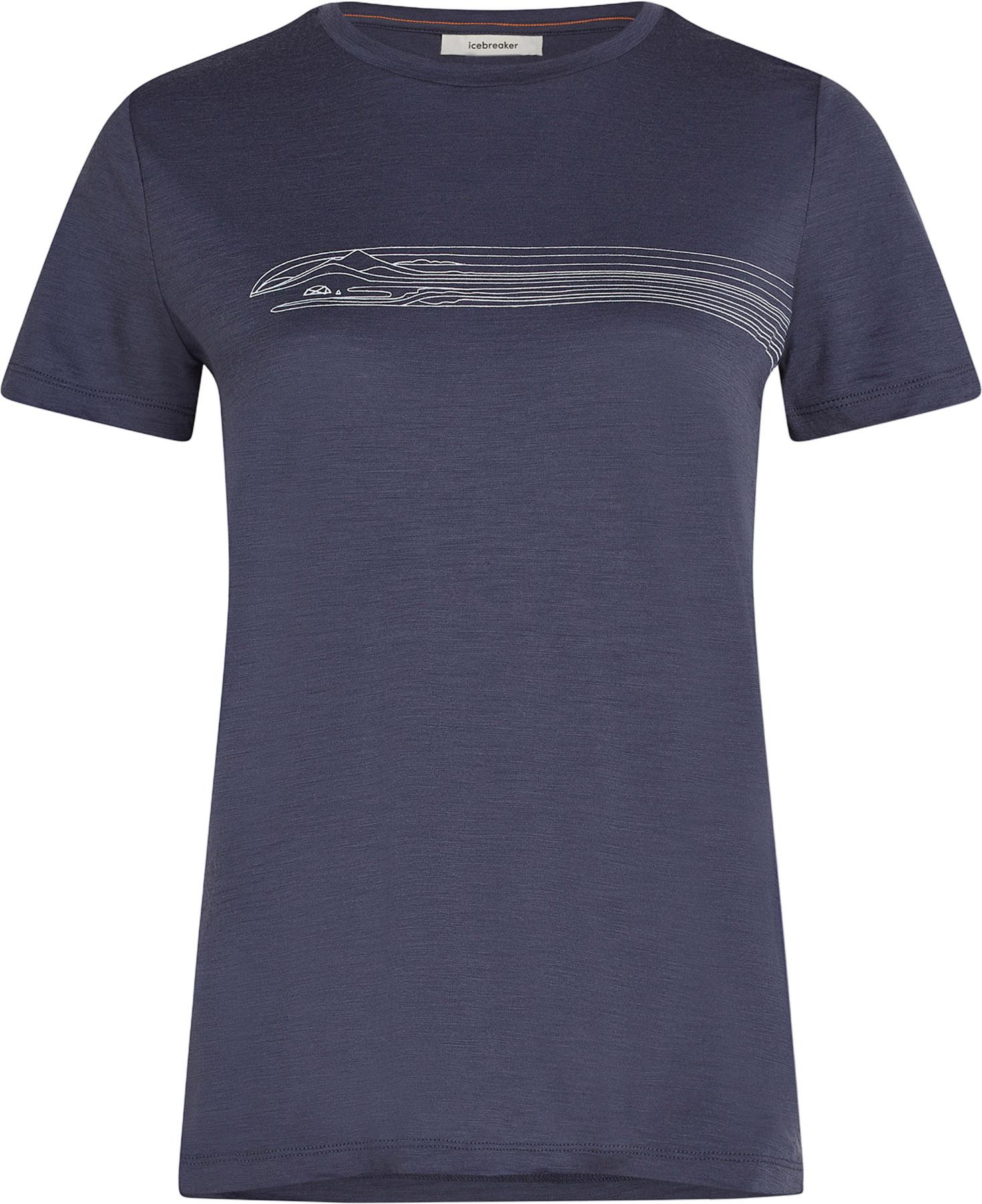 Image de produit pour T-shirt à manches courtes en mérinos 150 Tech Lite Camping Lines - Femme