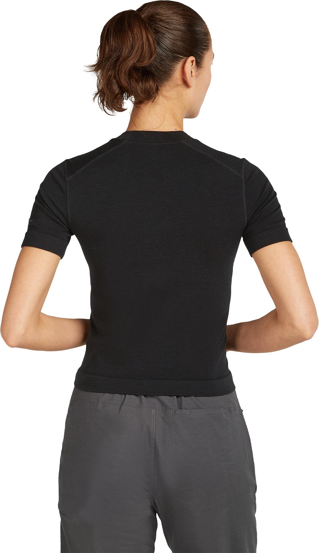 Product gallery image number 2 for product 260 Merino Blend Seamless Rib Short Sleeve Mock Neck Thermal Top - Women's