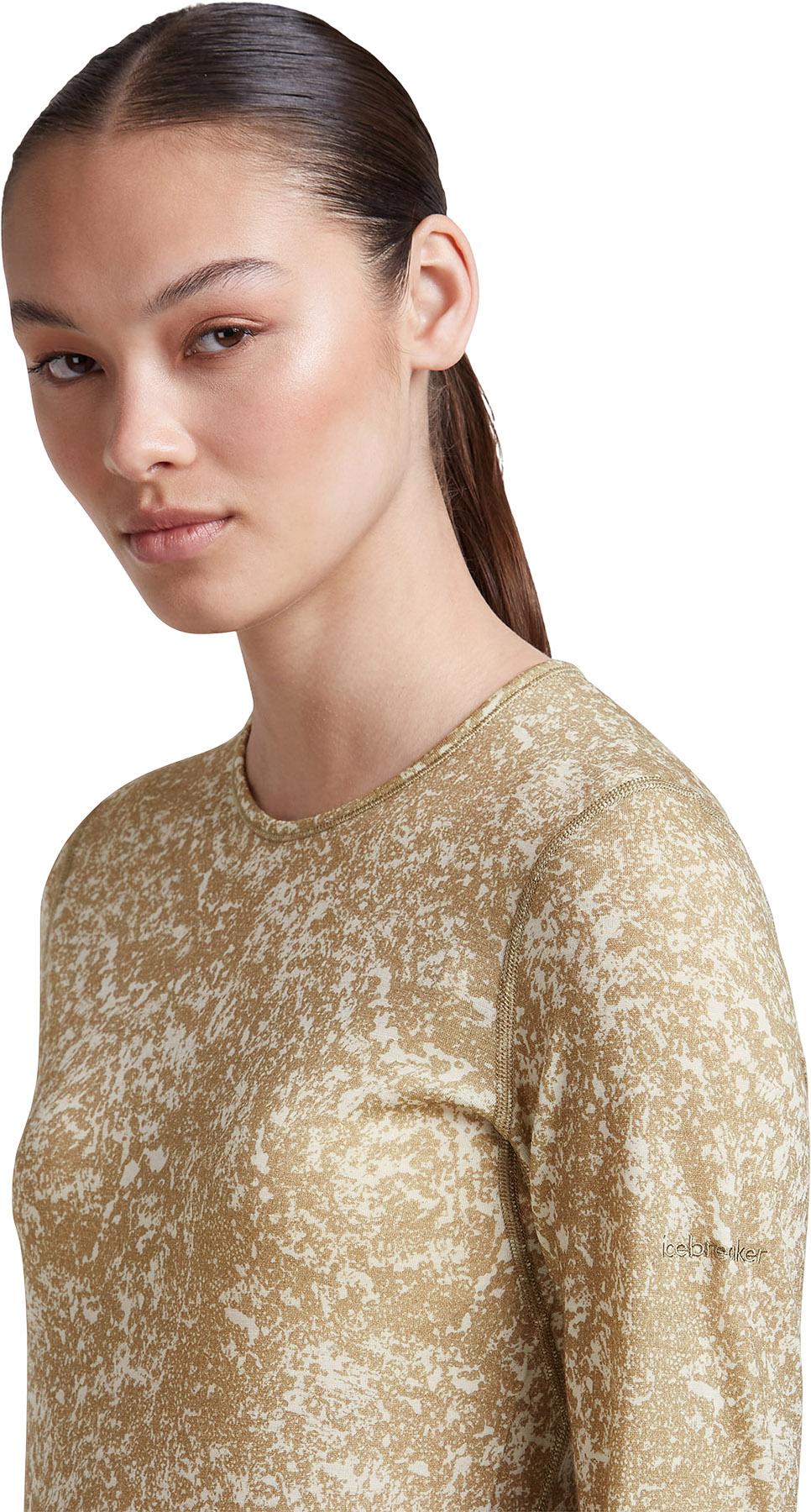 Product gallery image number 3 for product Merino 200 Oasis Moss Bloom AOP Long Sleeve Crewe Thermal Top - Women's