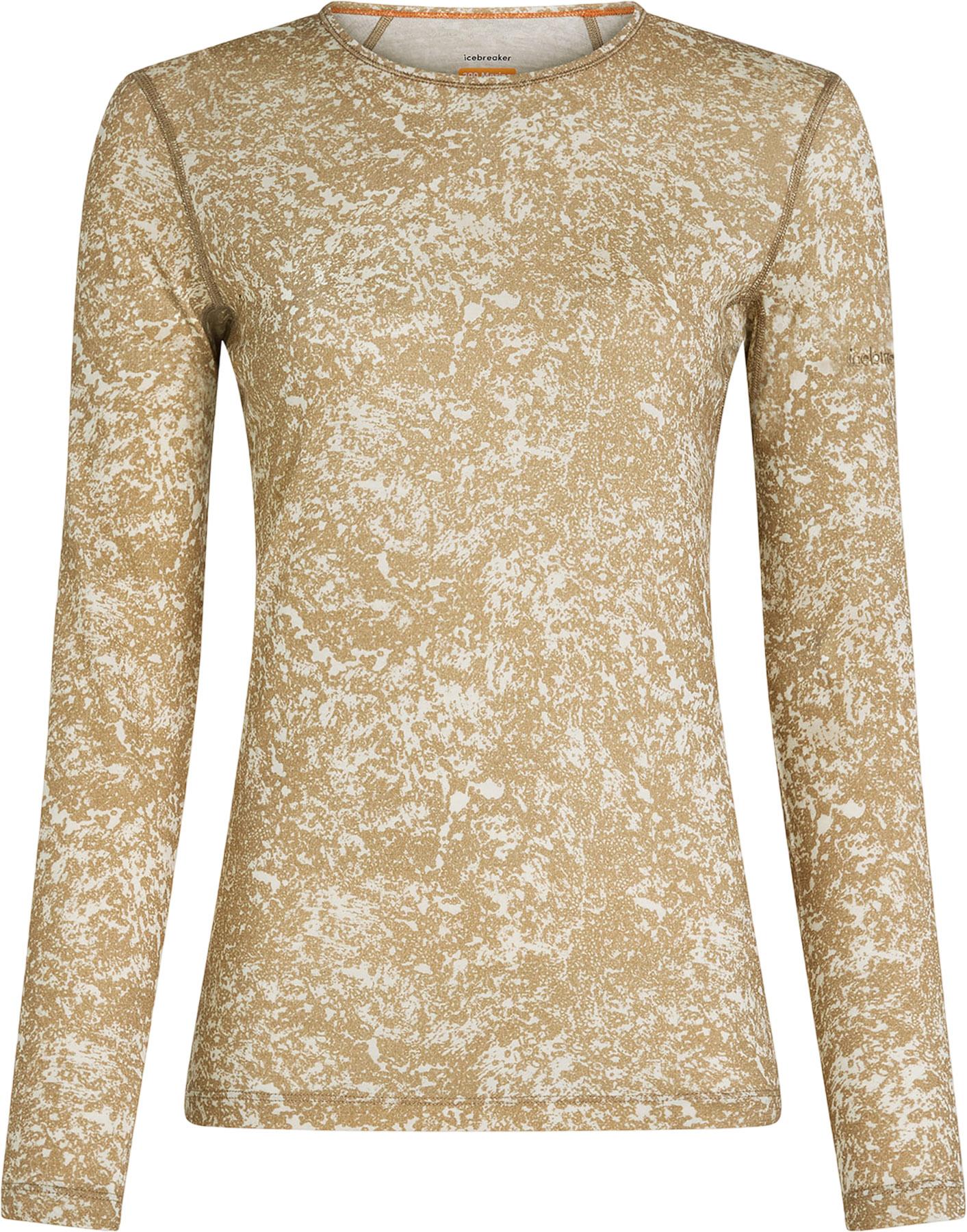 Product image for Merino 200 Oasis Moss Bloom AOP Long Sleeve Crewe Thermal Top - Women's