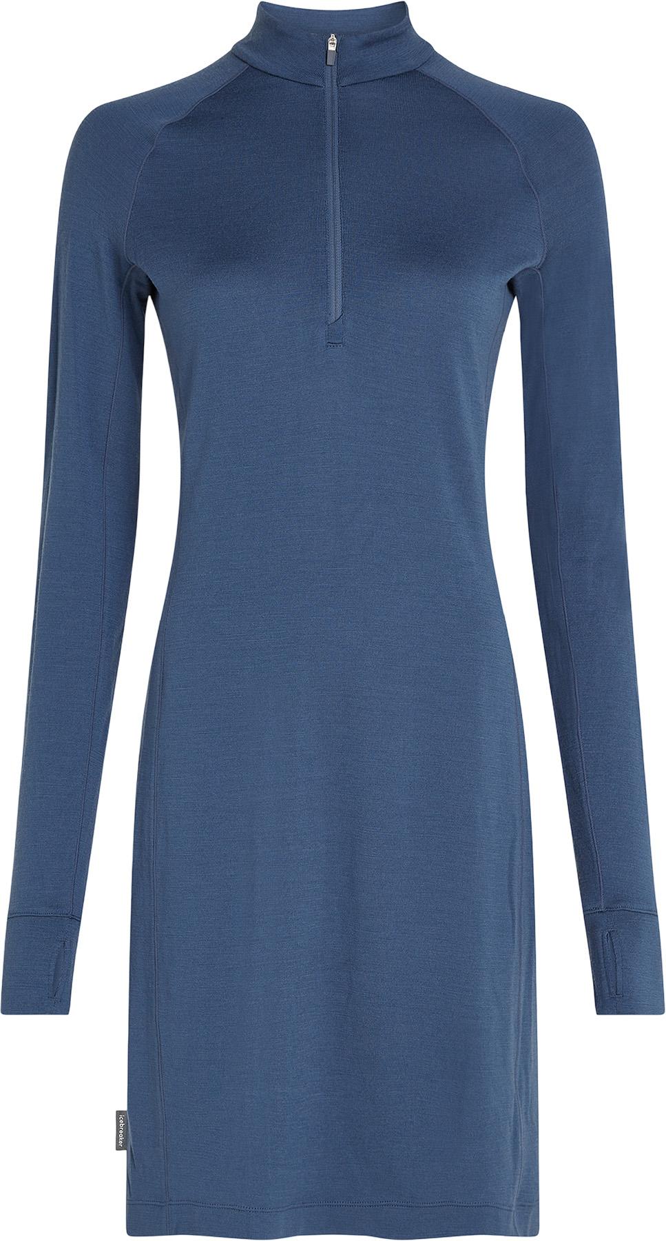 Image de produit pour Robe à manches longues et demi-glissière en mérinos 260 Granary - Femme