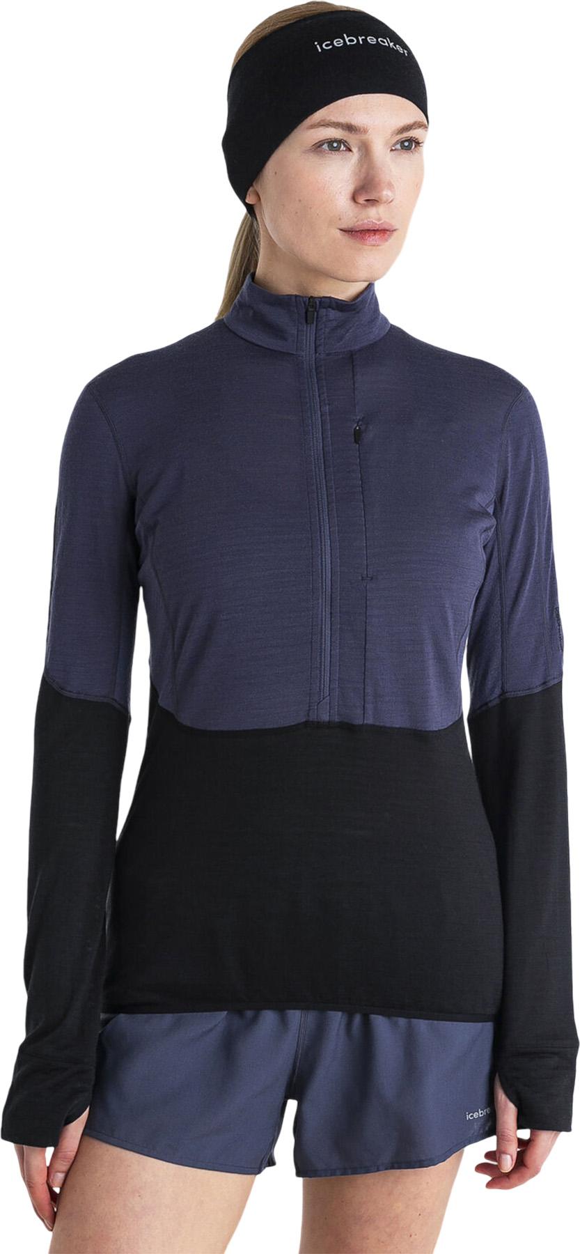 Image de produit pour Manteau à manches longues et demi-glissière en mélange de mérinos 200 RealFleece Descender - Femme 