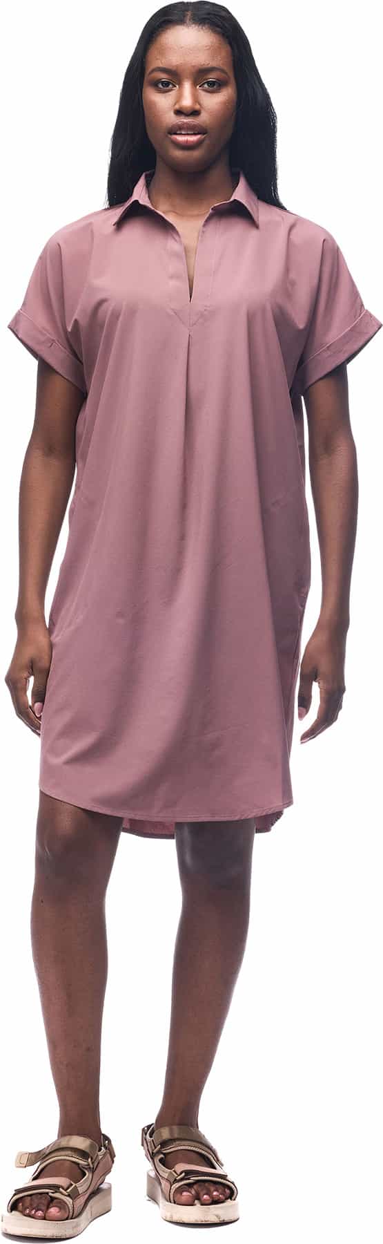 Product image for Frivol Knee Length Short Sleeve Shirt Dress - Women's