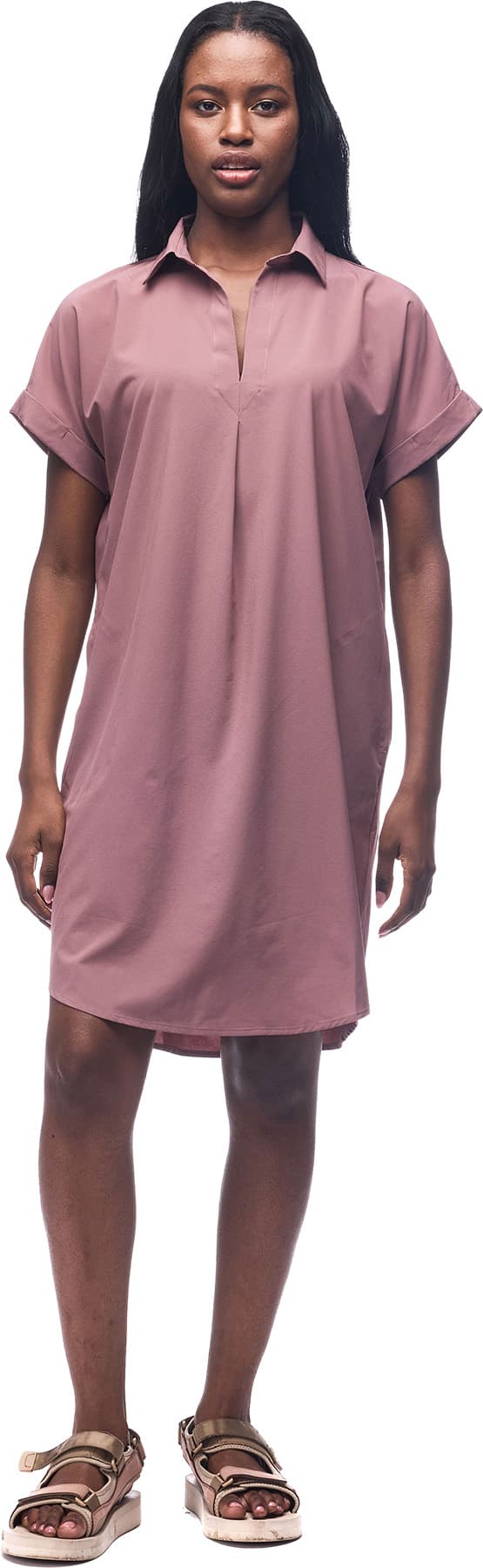 Product image for Frivol Knee Length Short Sleeve Shirt Dress - Women's