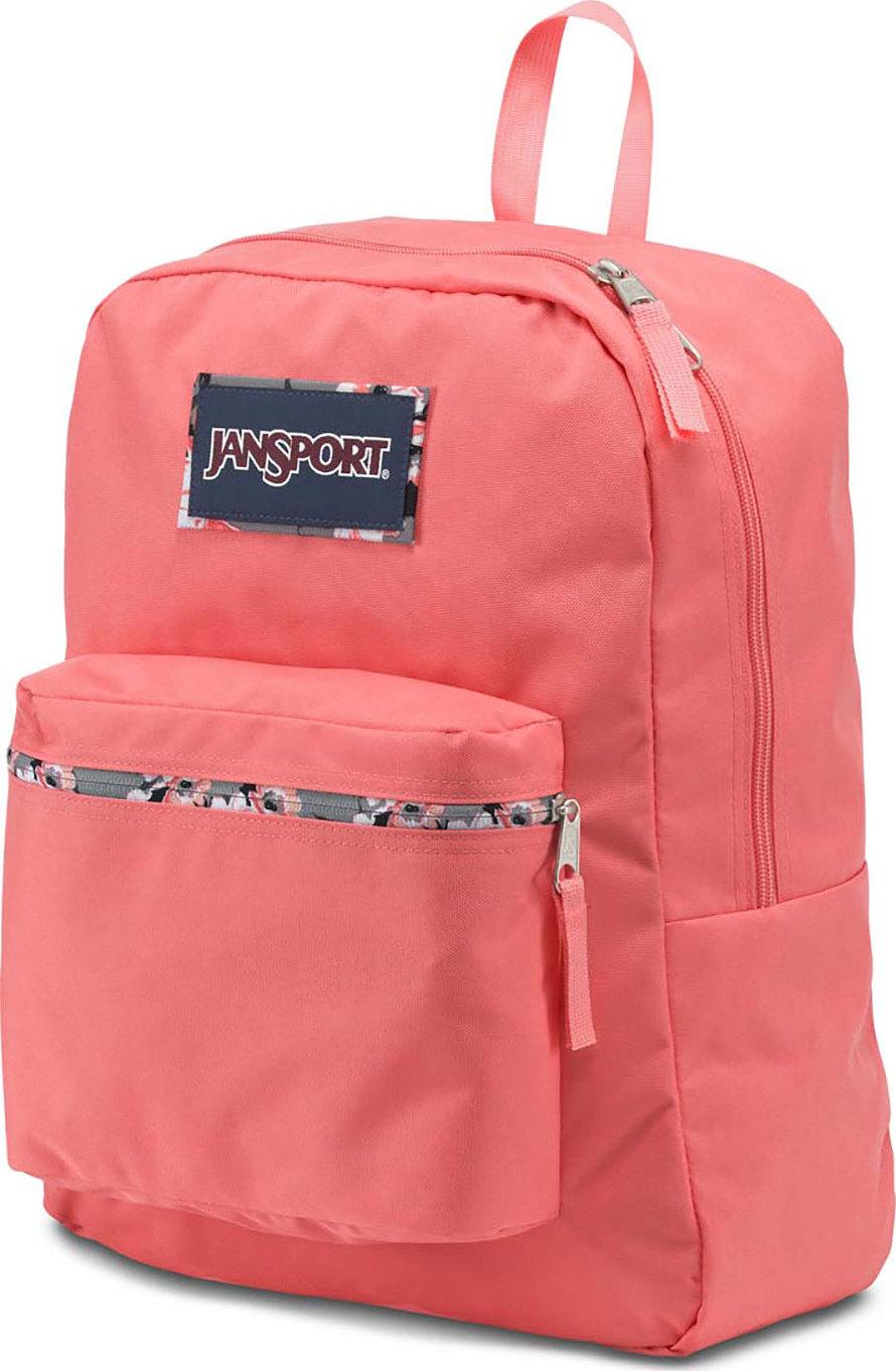coral sparkle pretty posey jansport backpack Right Pack Backpack/Pink Blush The Mini Break is a compact pouch designed to keep your small essentials—like earbuds JanSport SuperBreak Backpack Coral Peaches